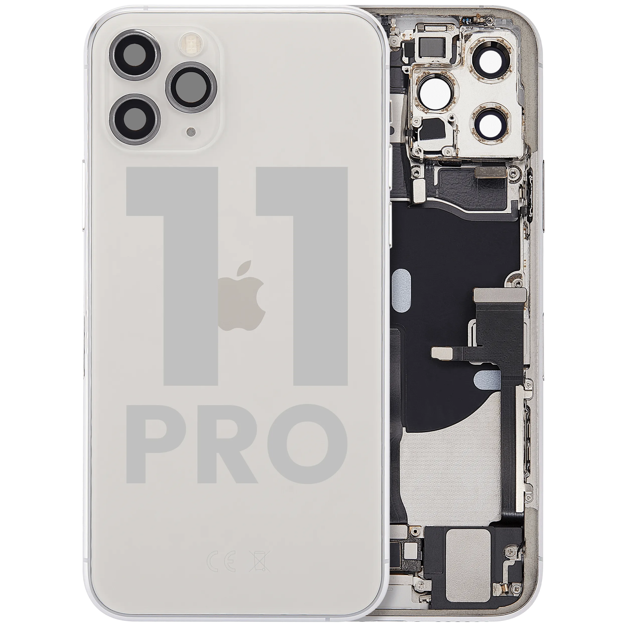 Châssis arrière avec nappe de charge et petites pièces pour iPhone 11 Pro (Original d'occasion · grade C) (Matte Argent)