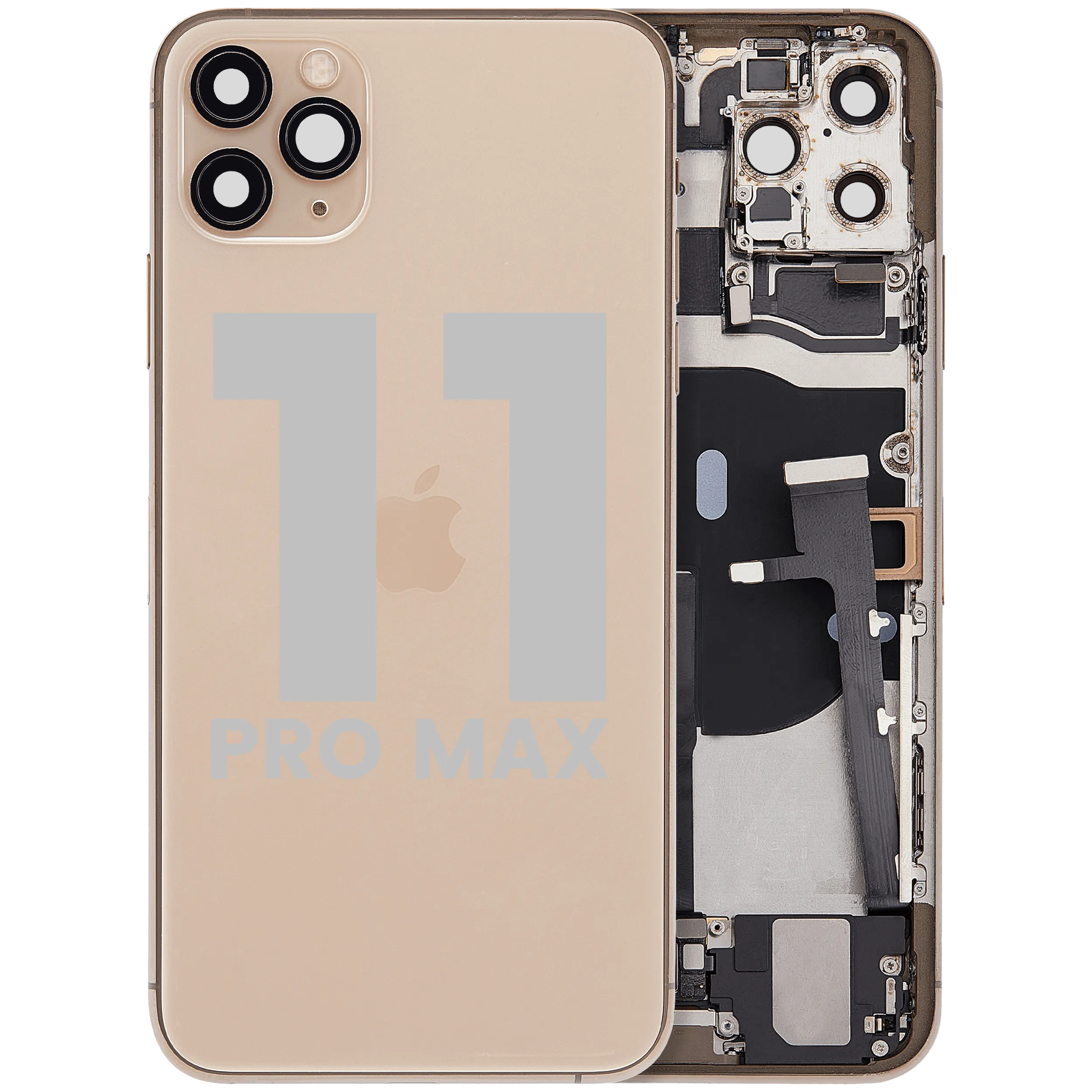 Rückgehäuse mit Ladebuchsen-Flexkabel und Kleinteilen für iPhone 11 Pro Max (Original gebraucht · Zustand C)