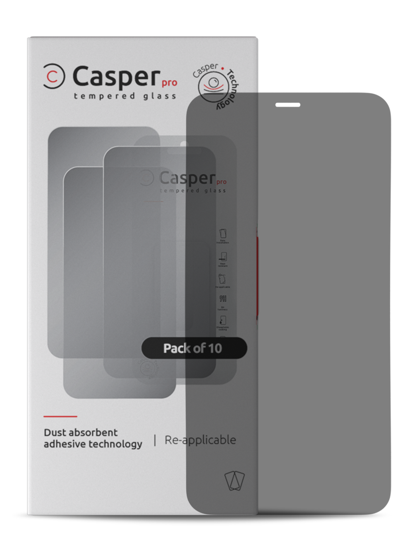 Casper Pro verre trempé pour iPhone XR / 11 (lot de 10) (Privacy)