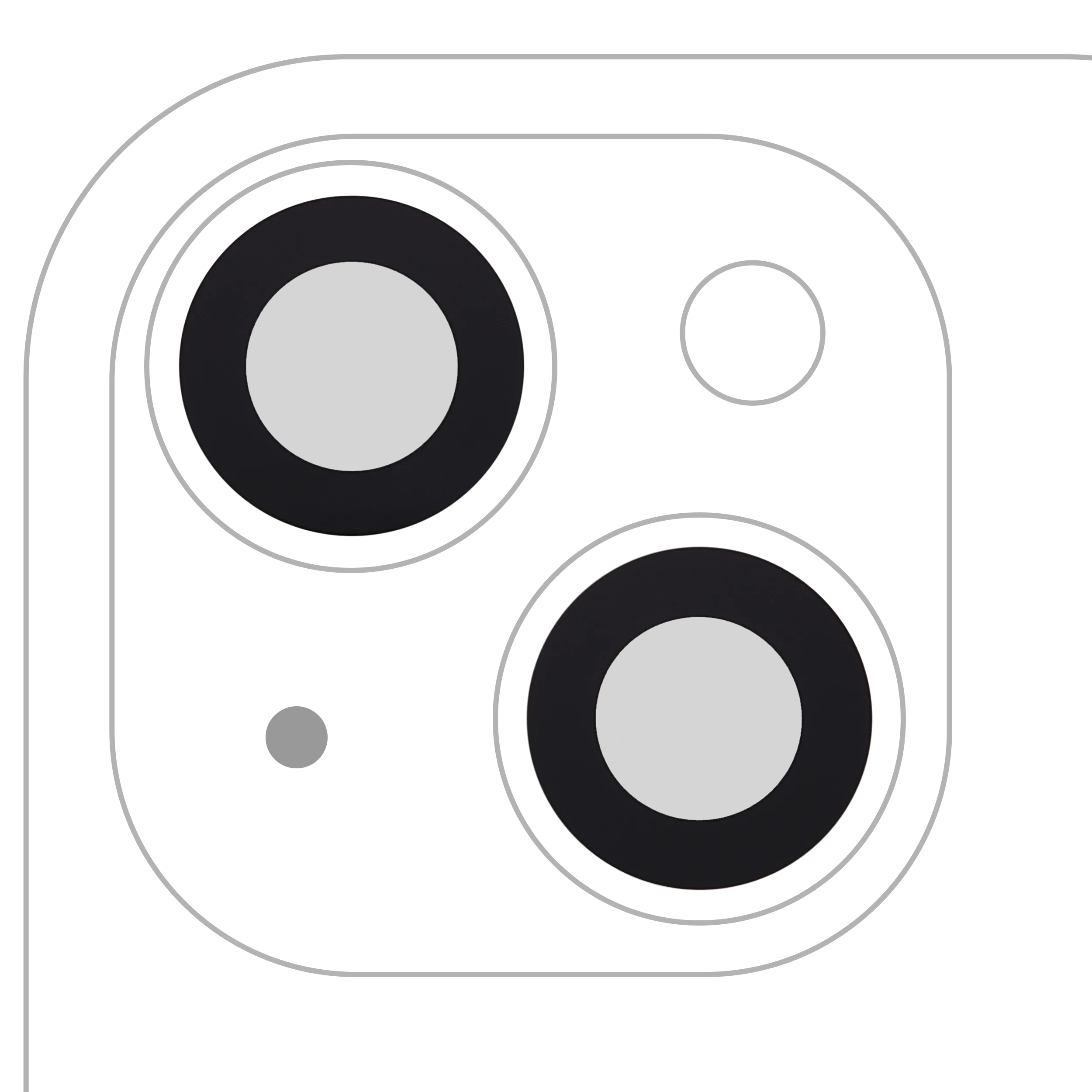 Lente de la cámara trasera (solo cristal) con adhesivo para iPhone 15 / 15 Plus (juego de 2) (Compatible Plus)