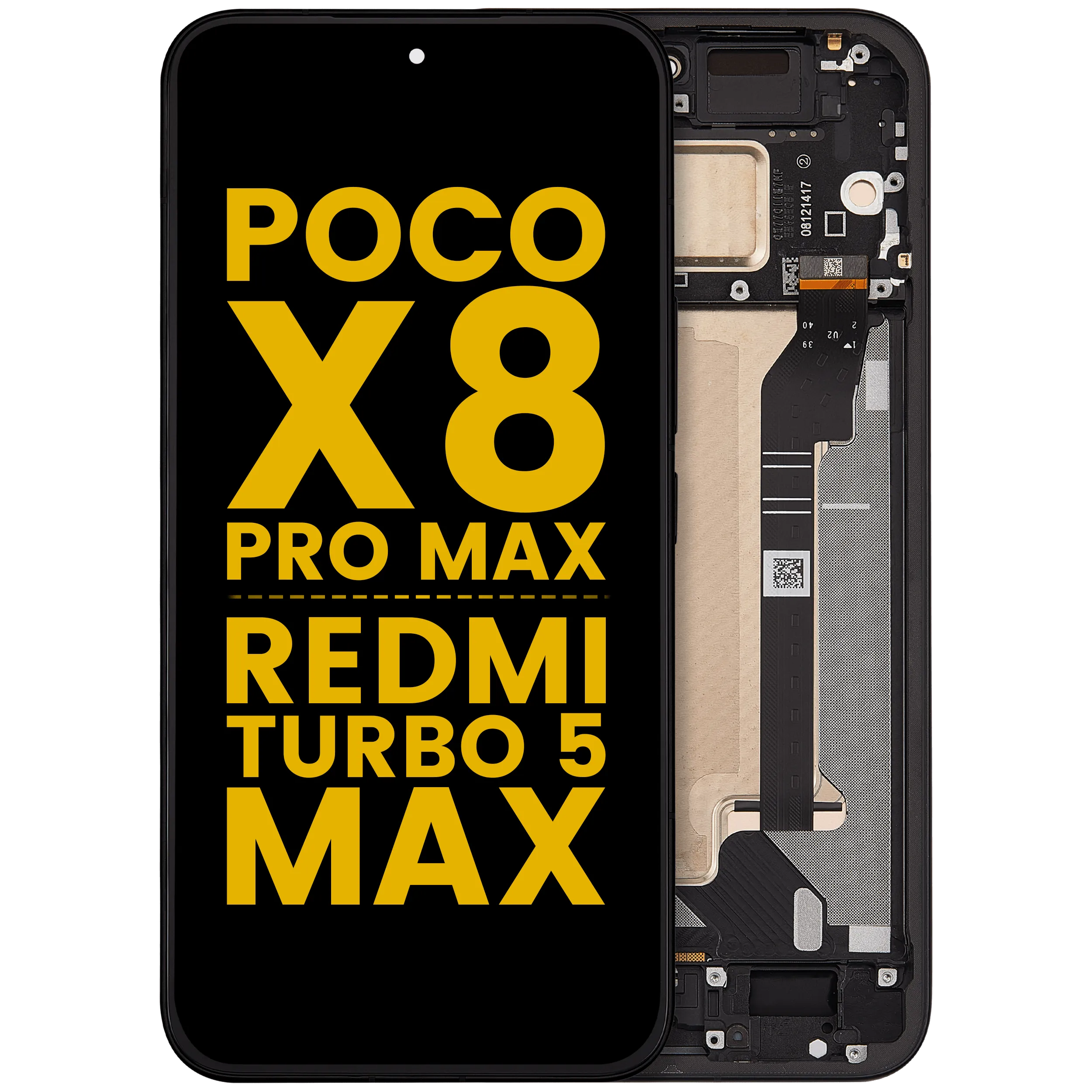 Écran OLED avec cadre pour Xiaomi Poco X8 Pro Max / Redmi Turbo 5 Max (Reconditionné)