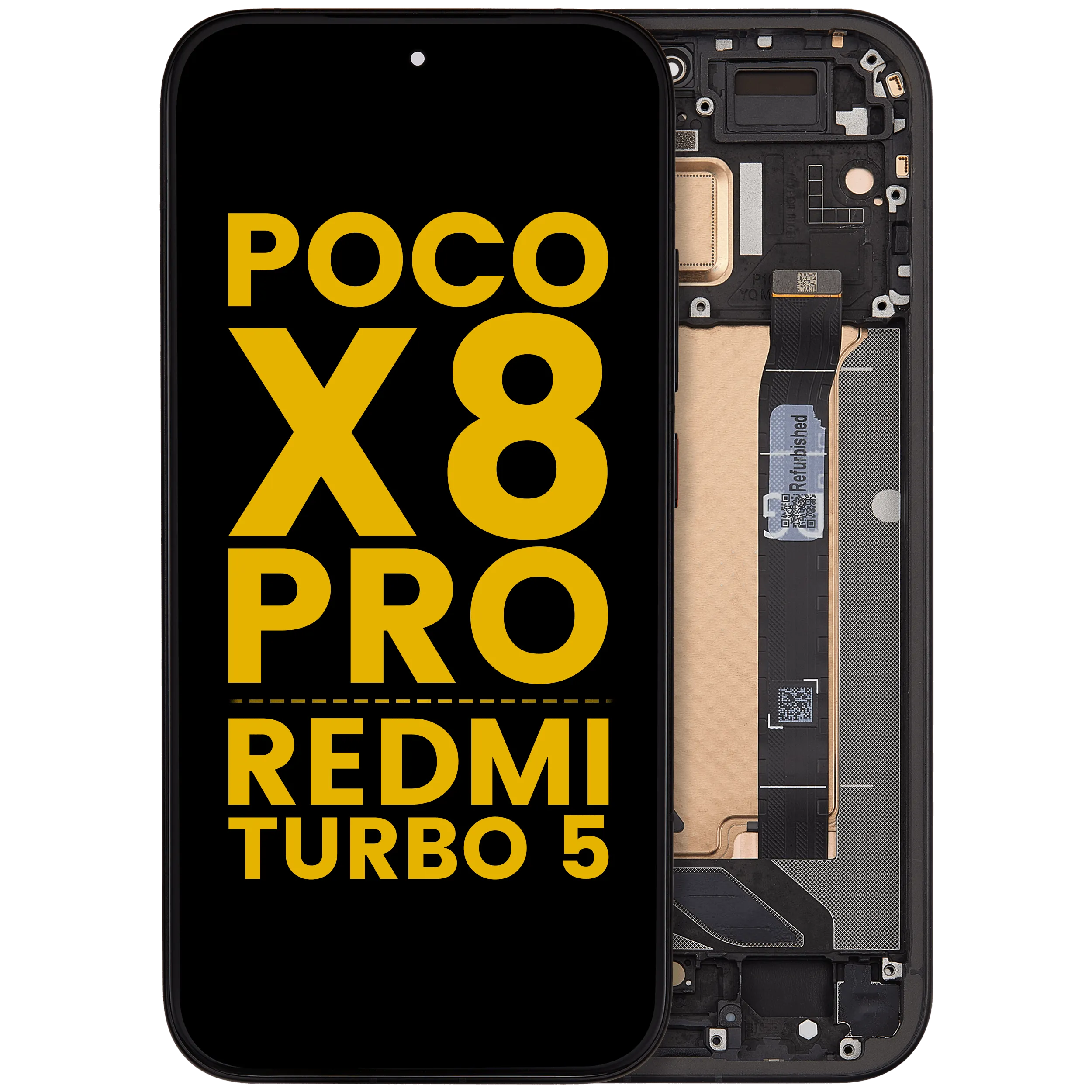 OLED-Display mit Rahmen für Xiaomi Poco X8 Pro / Redmi Turbo 5 (Generalüberholt)