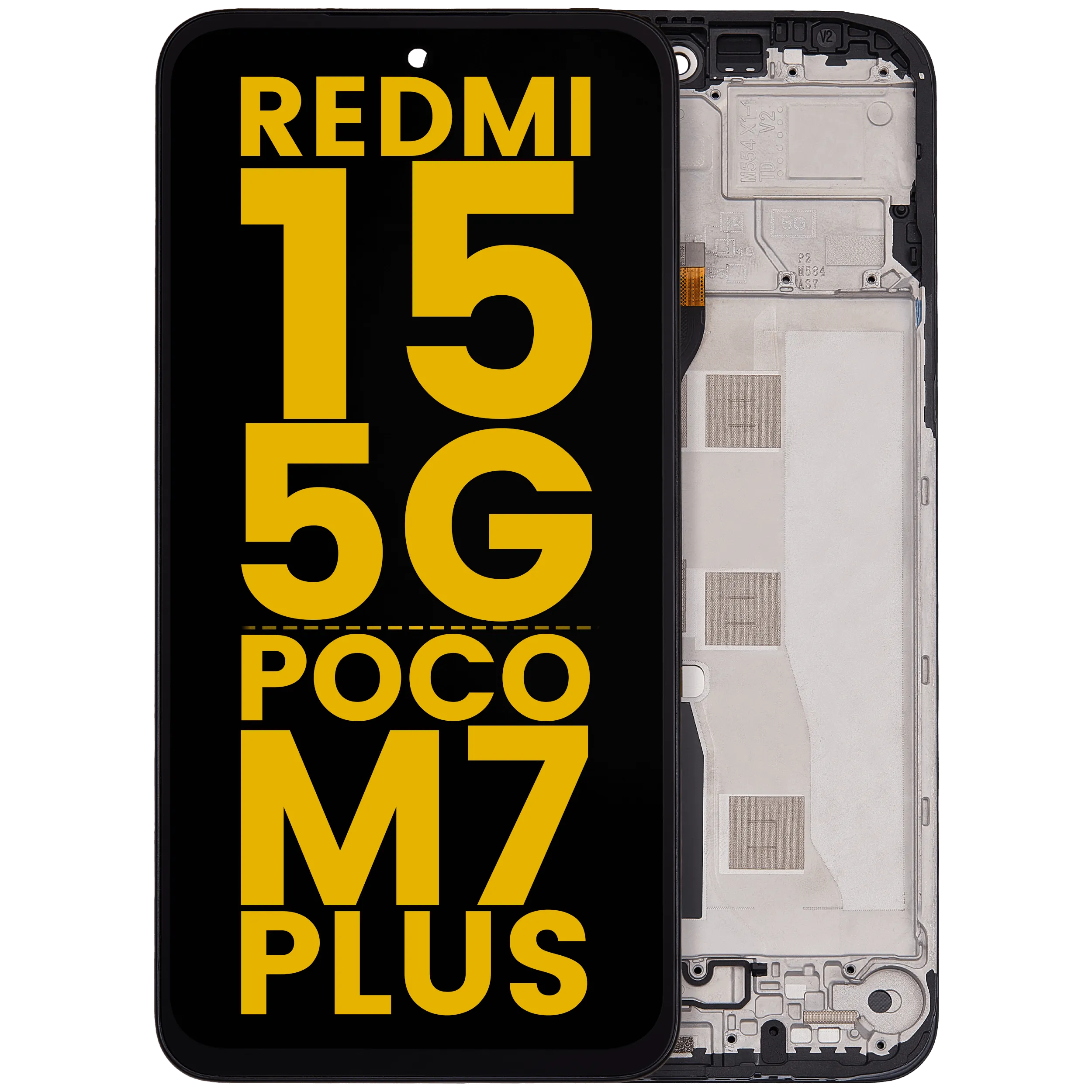 LCD-Display mit Rahmen für Xiaomi Redmi 15 5G / Poco M7 Plus (Generalüberholt)