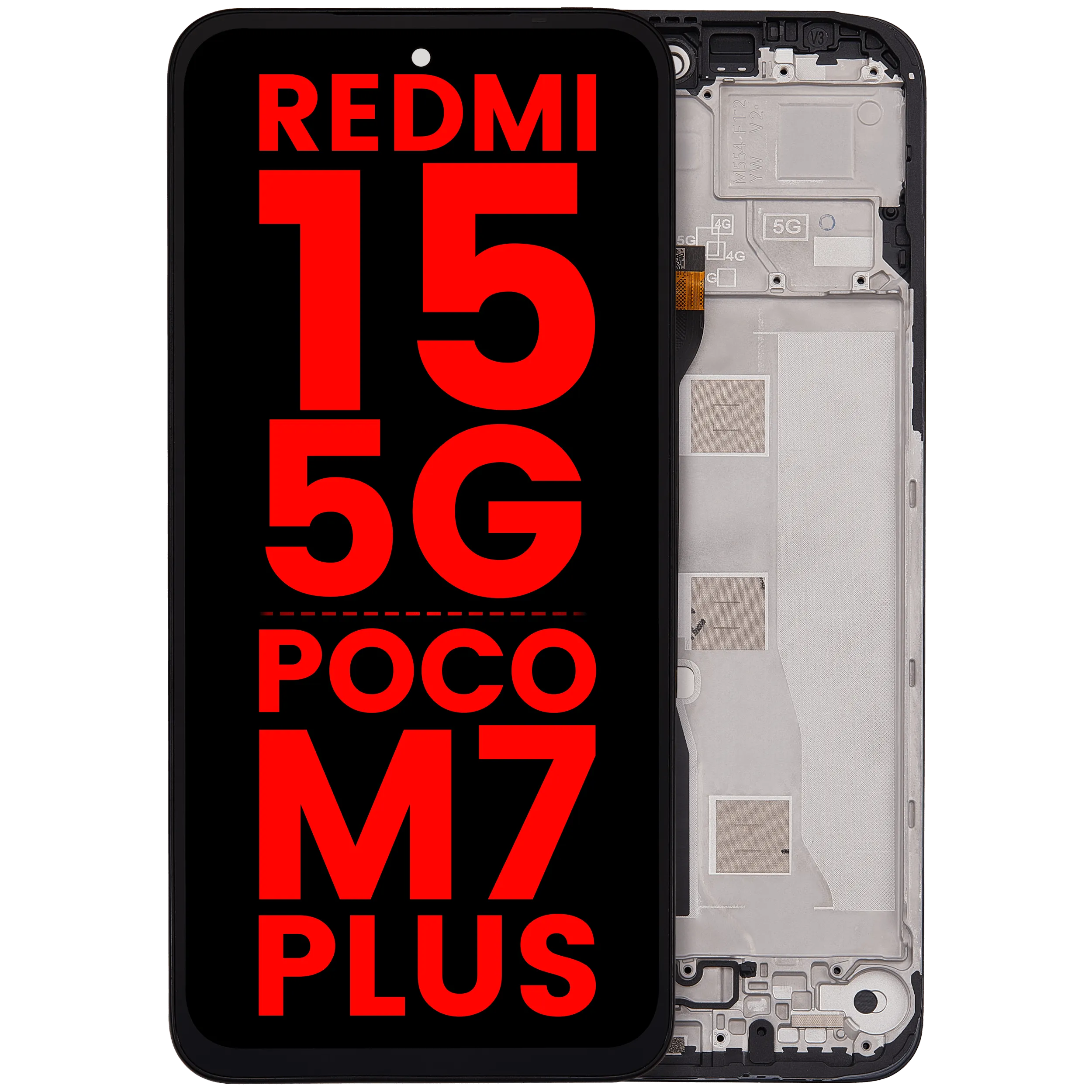 Écran LCD avec cadre pour Xiaomi Redmi 15 5G / Poco M7 Plus (Compatible Plus)