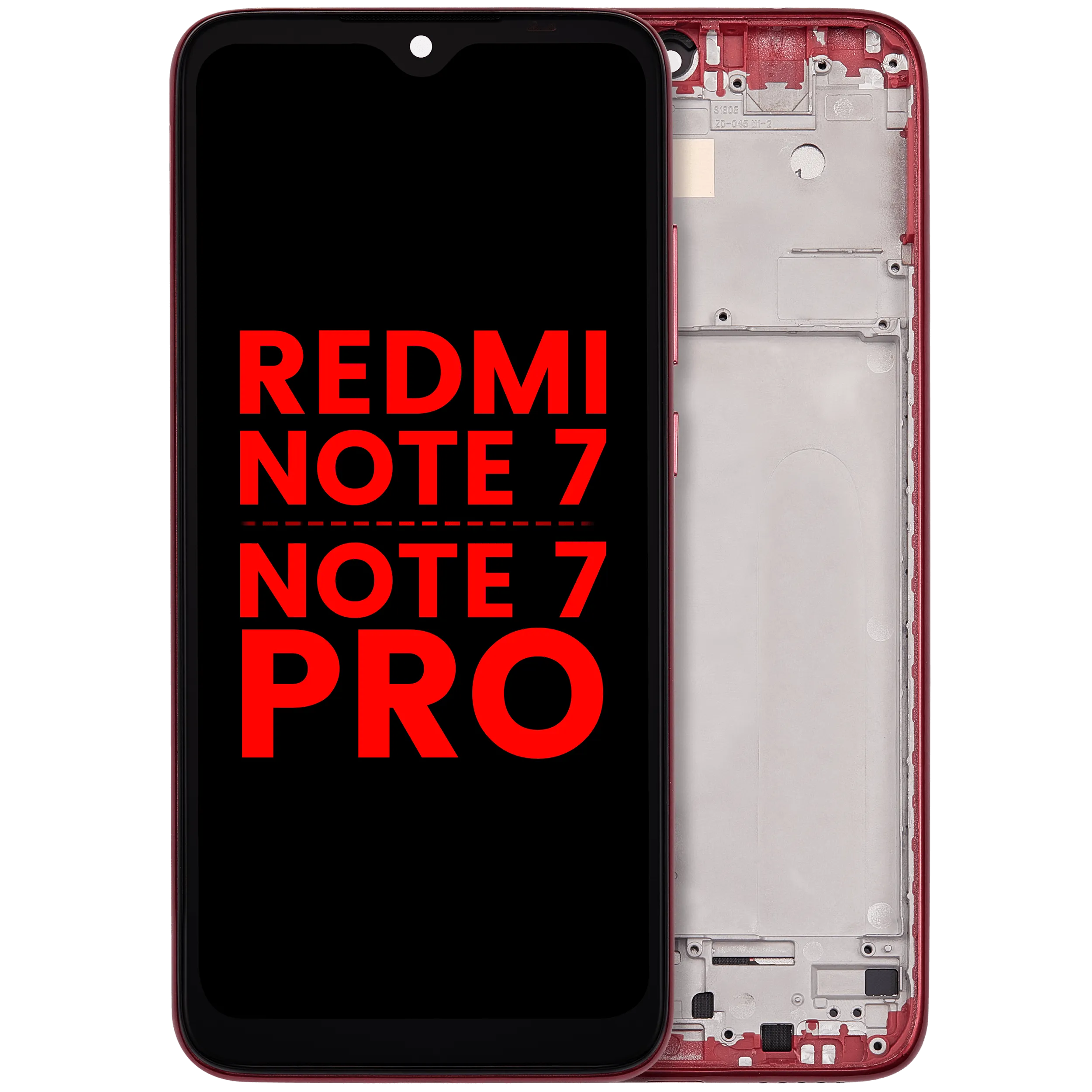 LCD-Display mit Rahmen für Xiaomi Redmi Note 7 / 7 Pro (Kompatibel Plus)