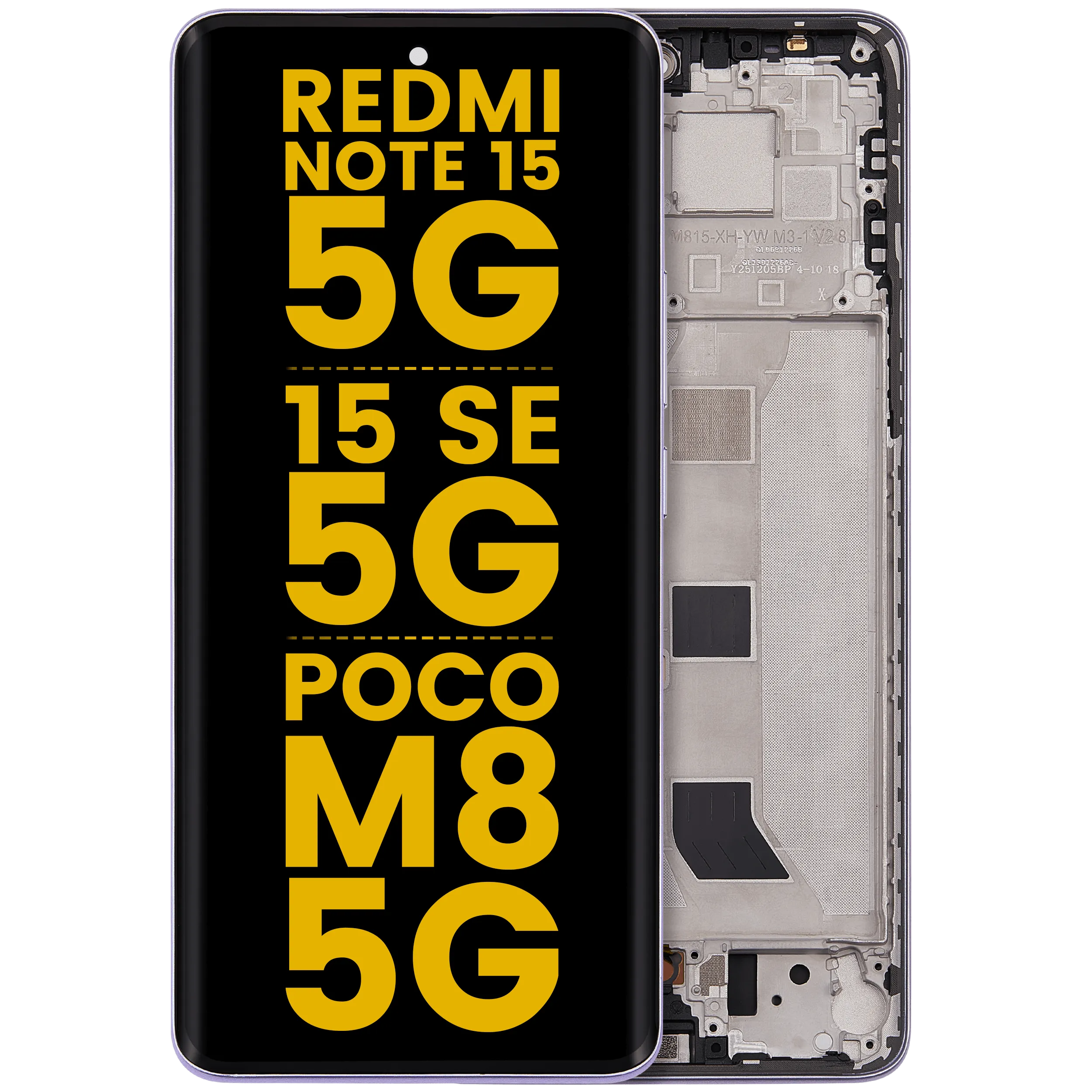 OLED-Display mit Rahmen für Xiaomi Redmi Note 15 5G / Redmi Note 15 SE 5G / POCO M8 5G (Generalüberholt)