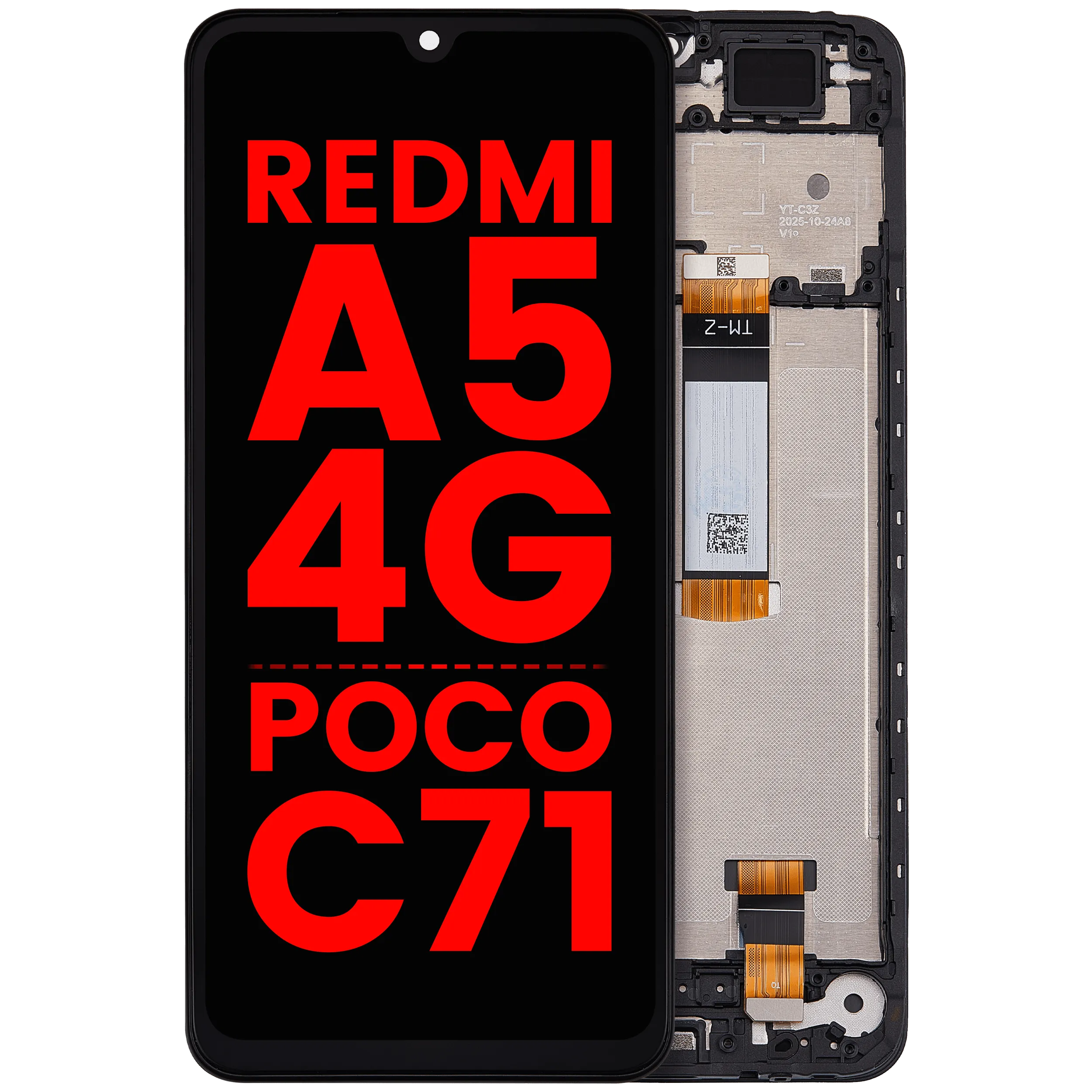 Écran LCD avec cadre pour Xiaomi Redmi A5 4G / Xiaomi Poco C71 (Compatible Plus)