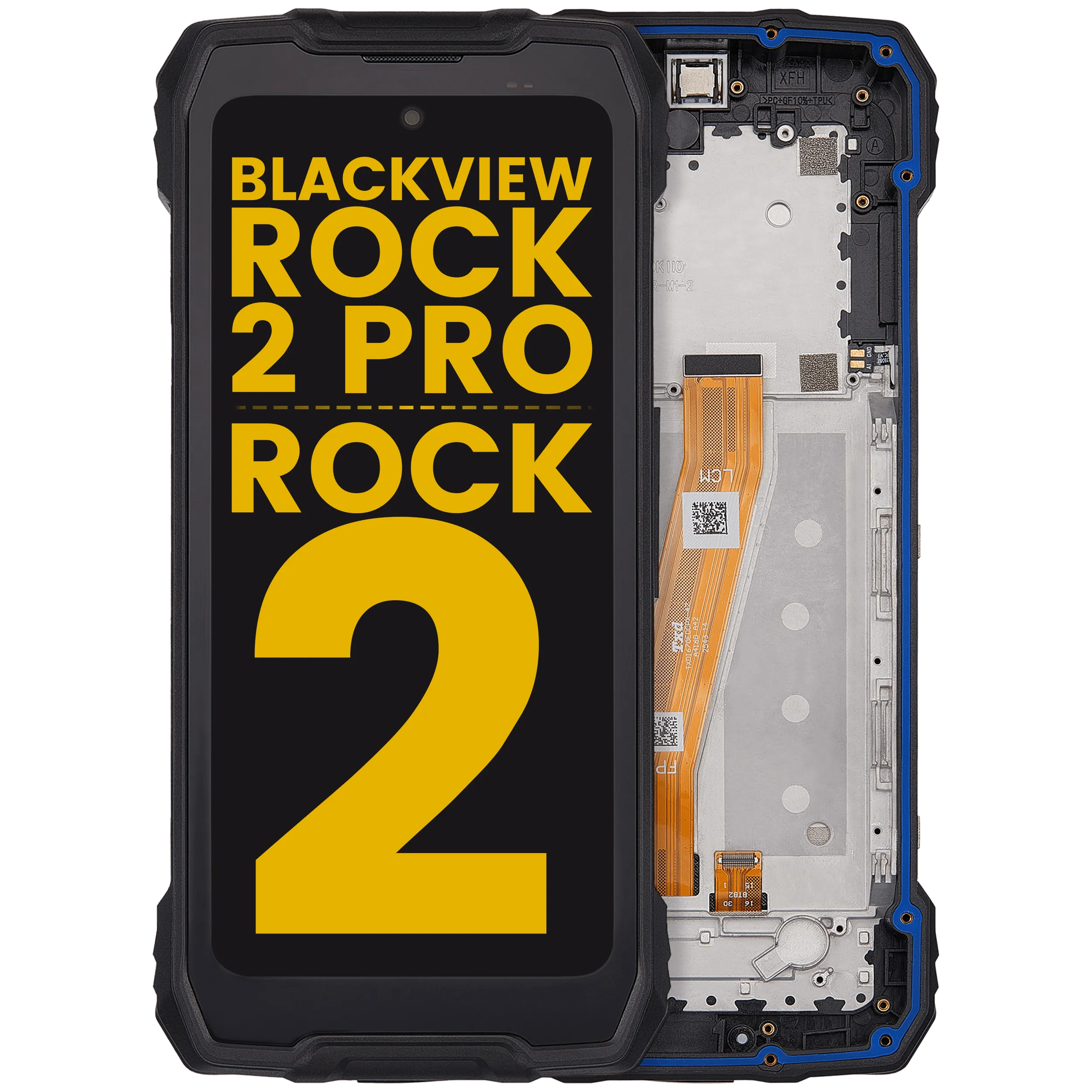 LCD-Display mit Rahmen für Blackview Rock 2 Pro / Rock 2 (Generalüberholt)