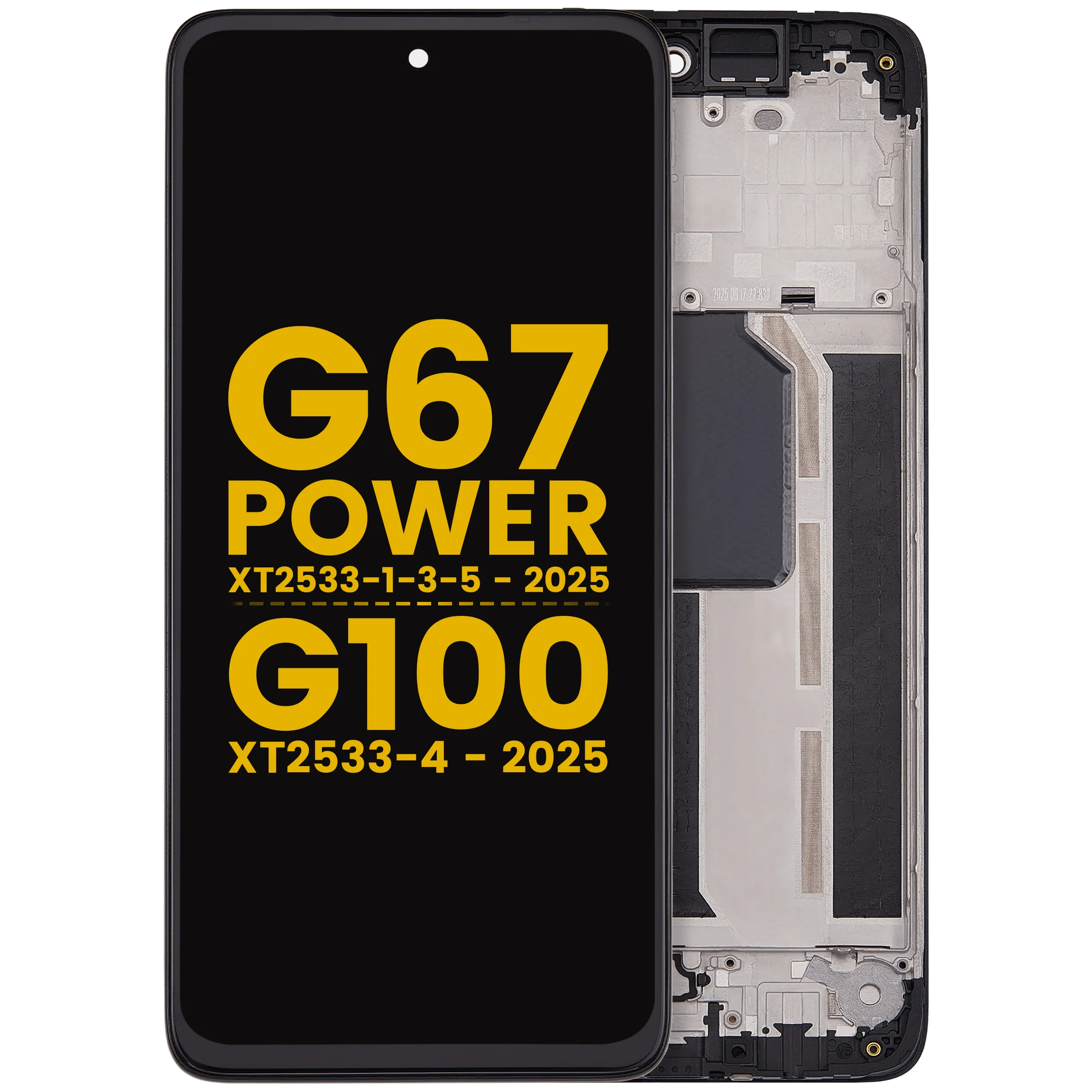 Pantalla LCD con marco para Motorola Moto G67 Power (XT2533-1-3-5 / 2025) / G100 (XT2533-4 / 2025) (Reacondicionada)