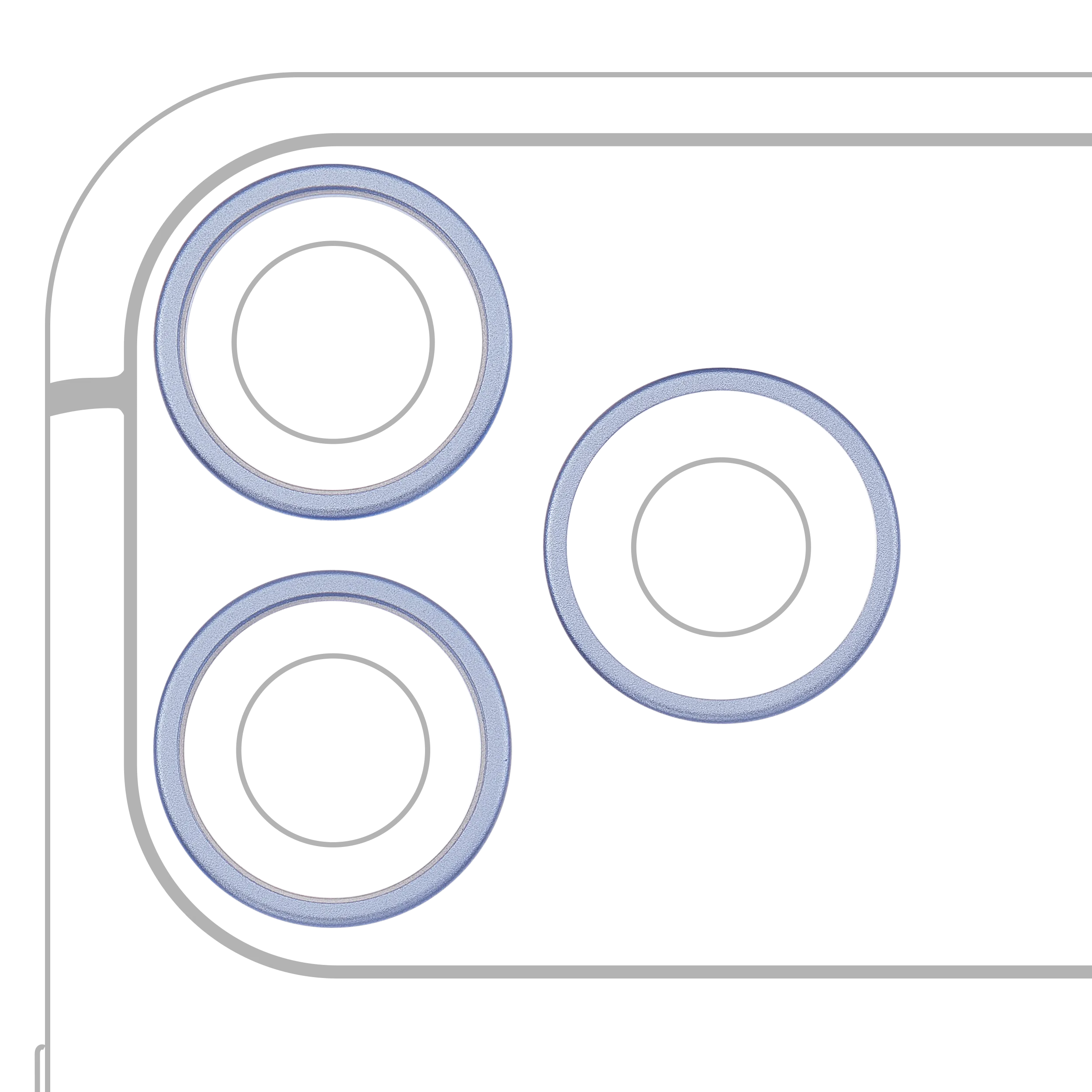 Aro embellecedor de la cámara trasera (solo) para iPhone 18 Pro / 18 Pro Max (Glacier) (juego de 3)
