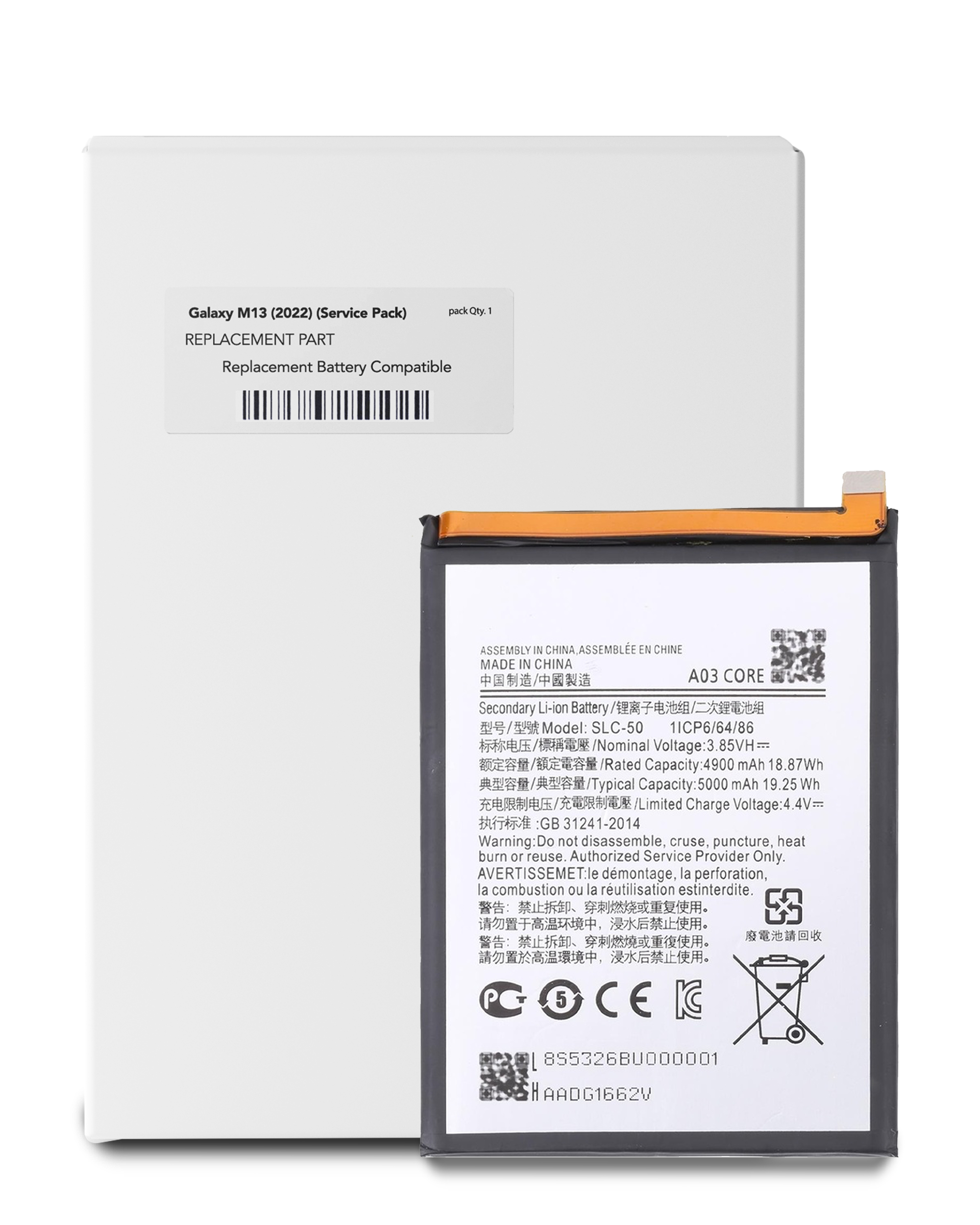 Batterie pour Samsung Galaxy M13 (M135 / 2022) (EB-BM135ABS) (Original Service Pack)