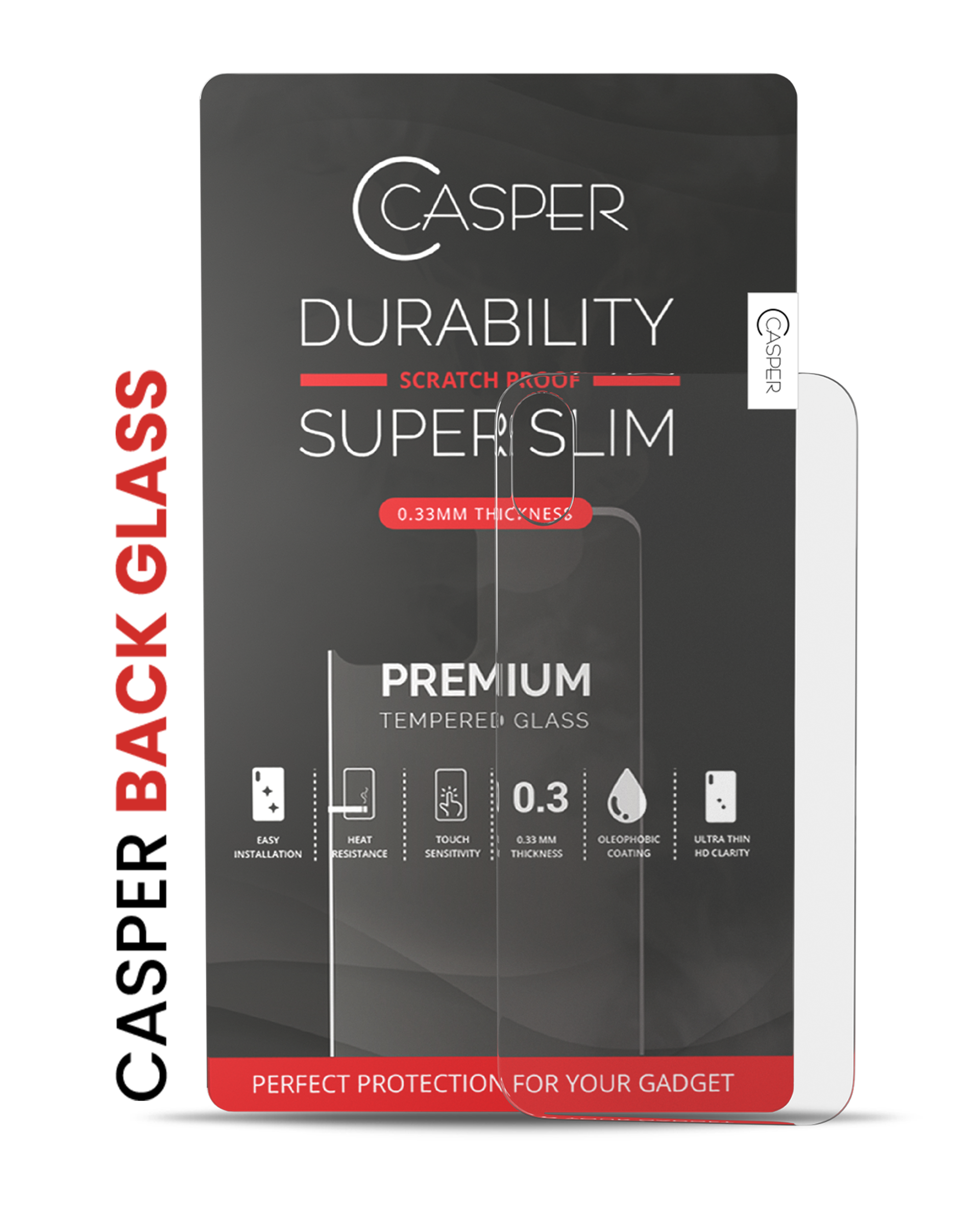 Casper vidro temperado (Back vidro) para iPhone X / XS (Retail Packaging)