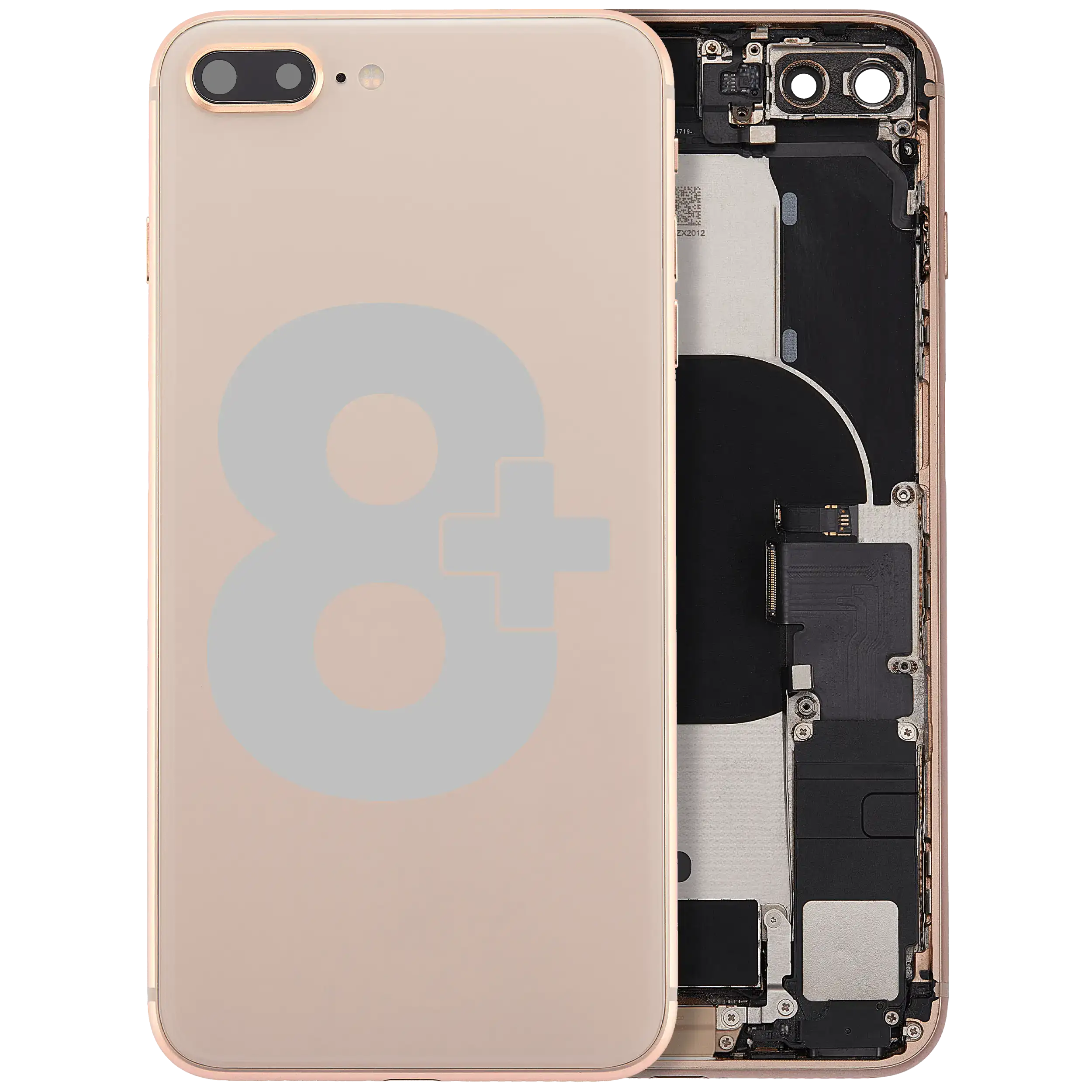 Rückgehäuse mit Ladebuchsen-Flexkabel und vormontierten Kleinteilen für iPhone 8 Plus (Original gebraucht · Zustand B)