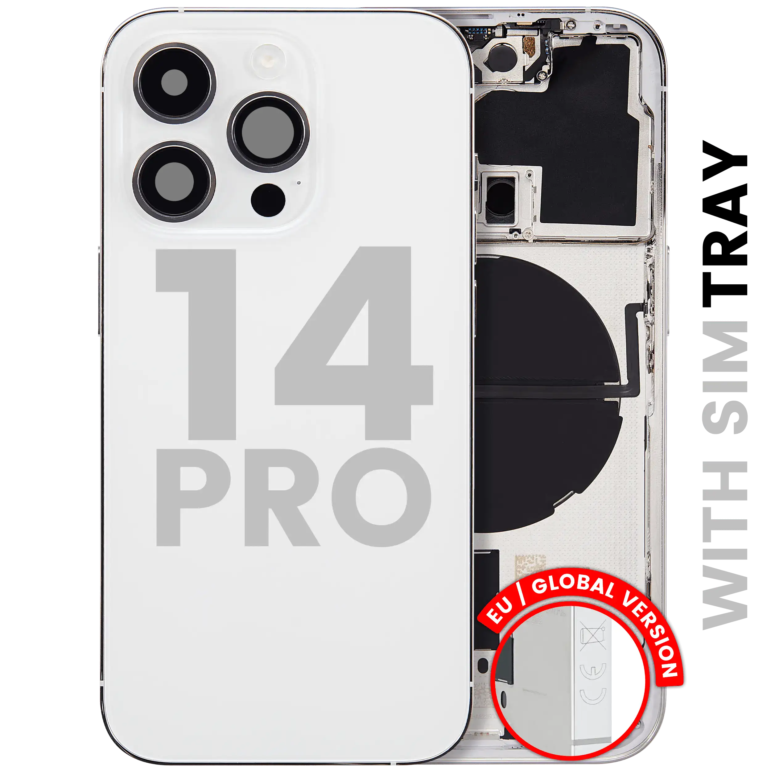 Rückgehäuse mit Kleinteilen für iPhone 14 Pro (EU- / Global-Version) (Original gebraucht · Zustand B)