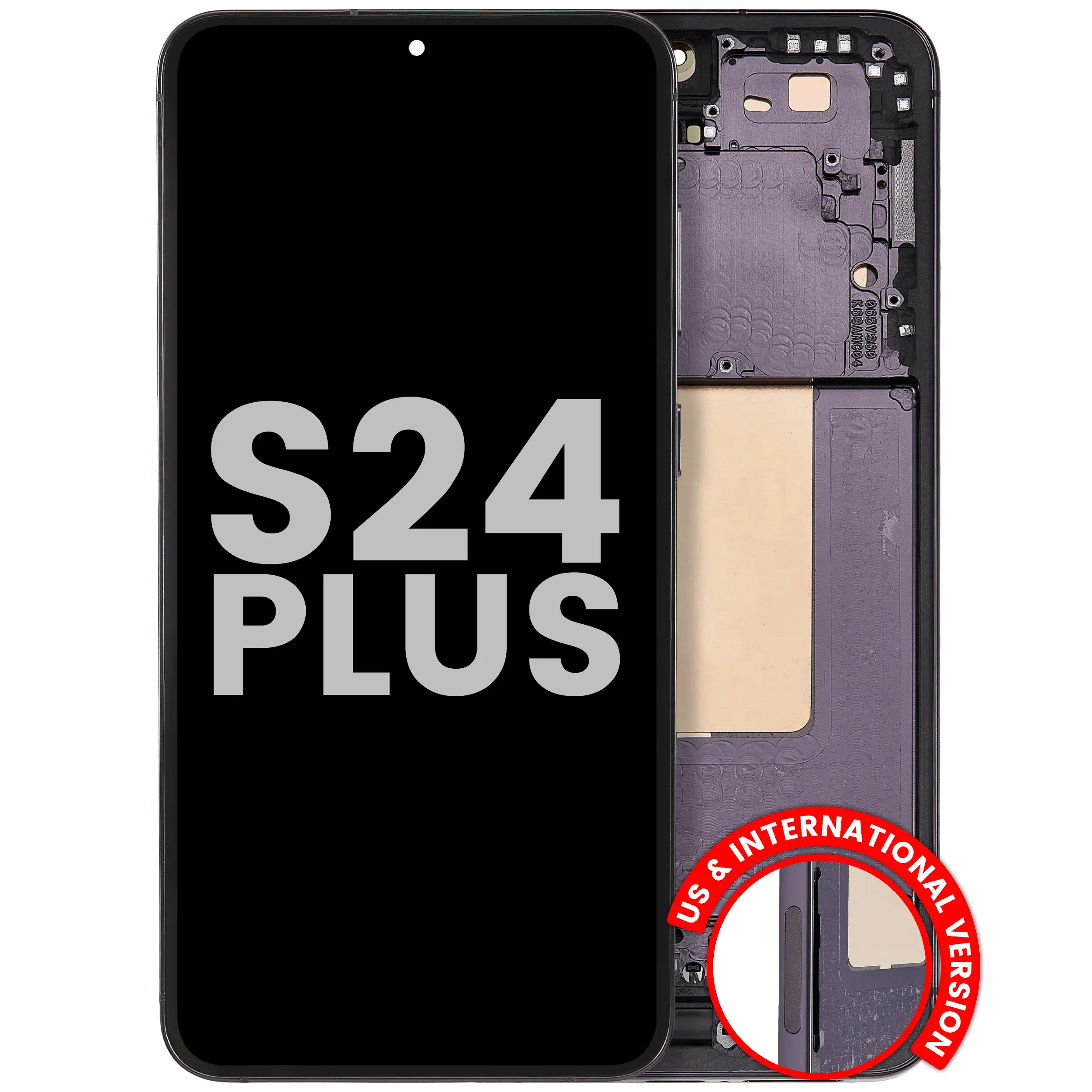 Display OLED con telaio per Samsung Galaxy S24 Plus 5G (Versione US e internazionale) (Originale usato · grado A) (Onyx Nero)