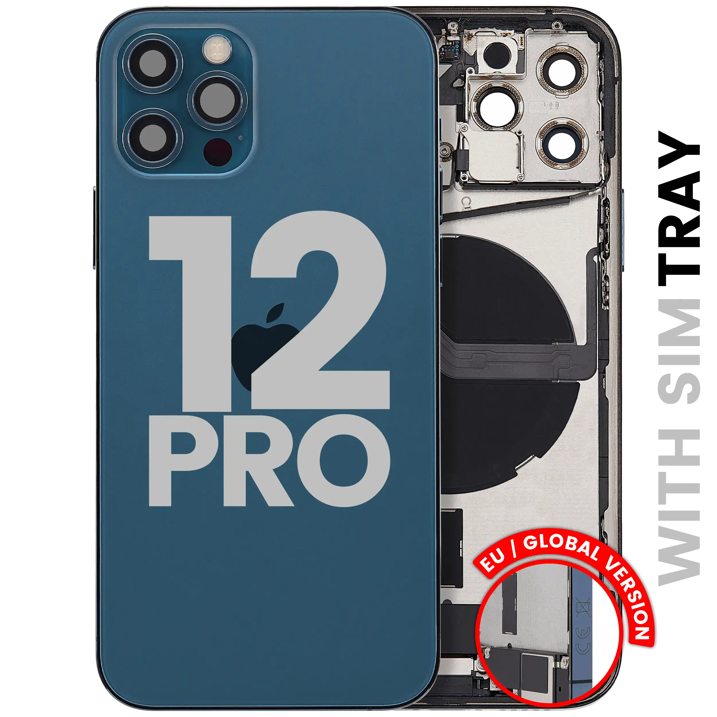 Rückgehäuse mit Ladebuchsen-Flexkabel und Kleinteilen für iPhone 12 Pro (EU- / Global-Version) (Original gebraucht · Zustand A)