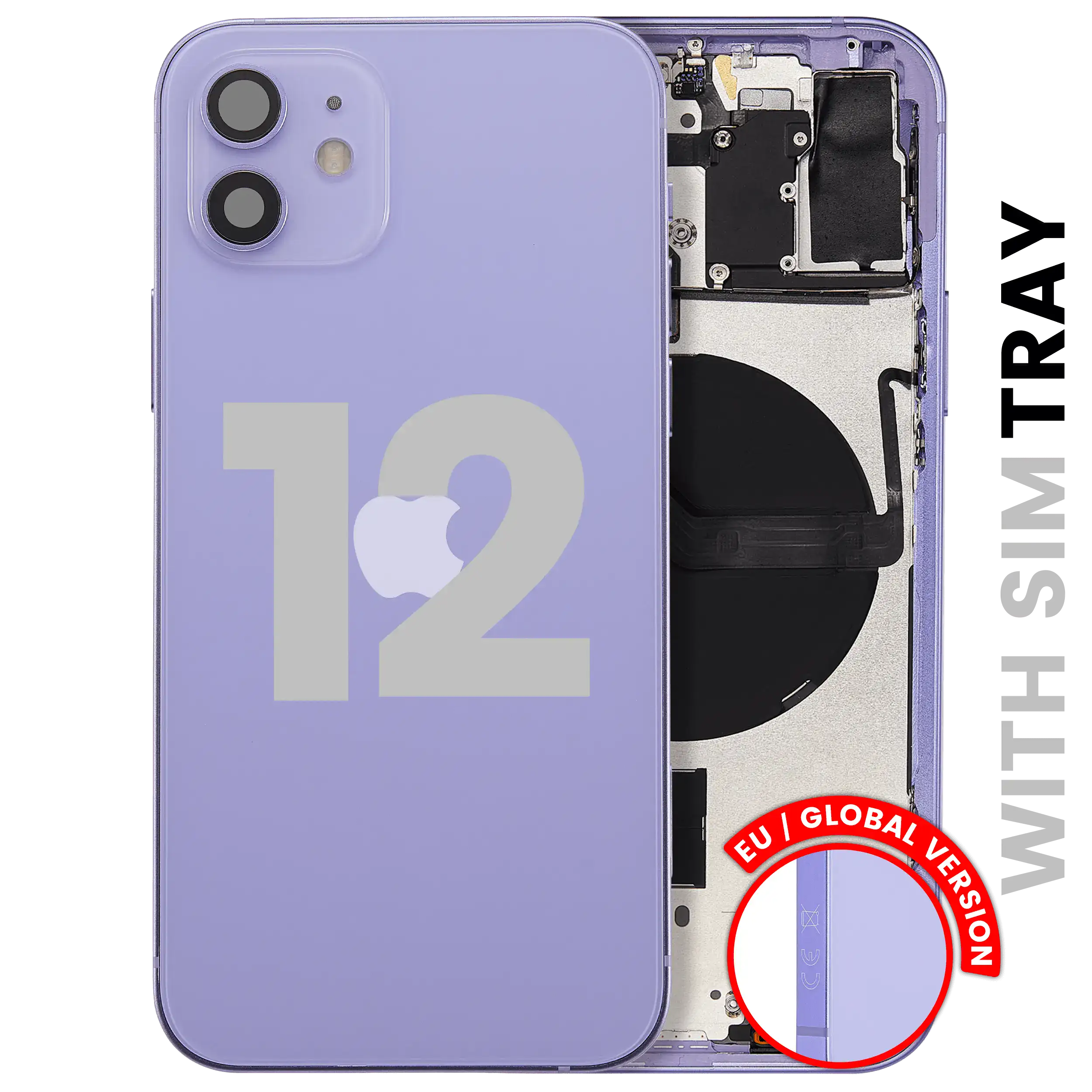 Châssis arrière avec petites pièces pour iPhone 12 (version UE / globale) (Original d'occasion · grade B)
