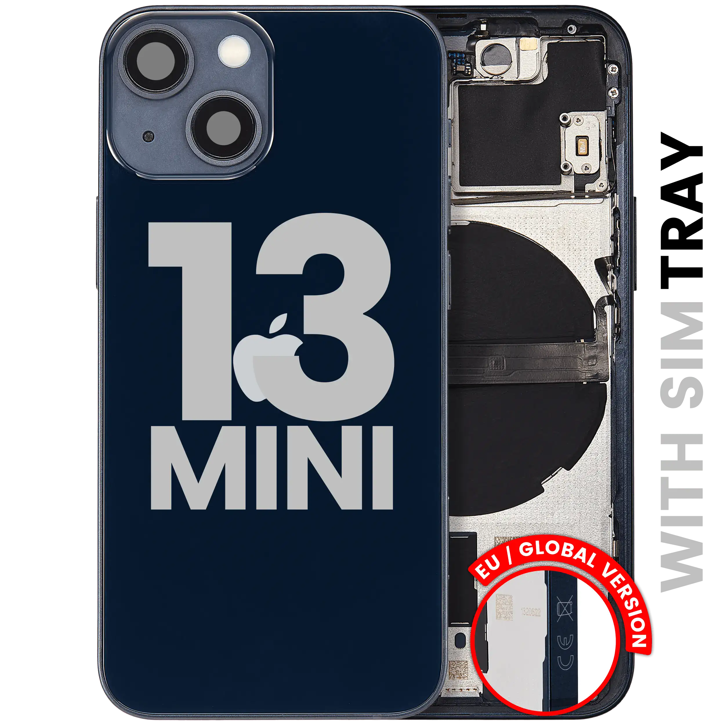 Châssis arrière avec petites pièces pour iPhone 13 Mini (version UE / globale) (Original d'occasion · grade B)