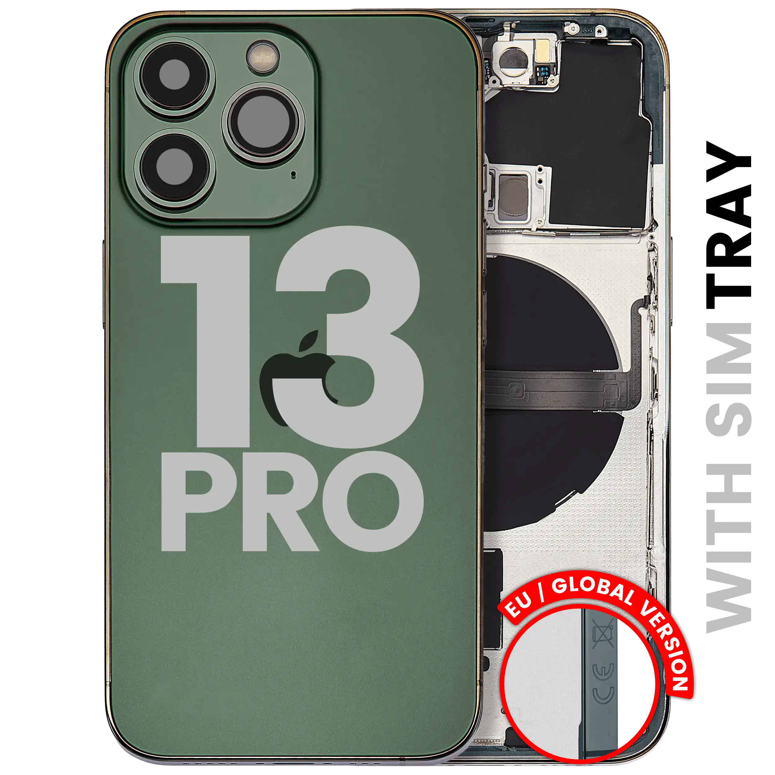 Carcaça traseira com peças pequenas para iPhone 13 Pro (versão UE / global) (Original usado · grau A)