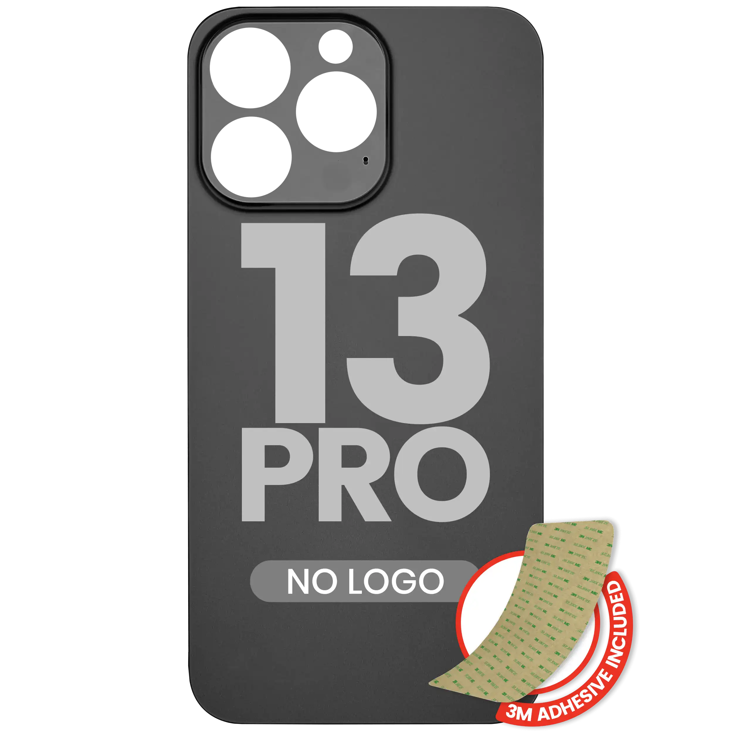 Cristal trasero con adhesivo 3M para iPhone 13 Pro (sin logo) (Large Camera Hole)