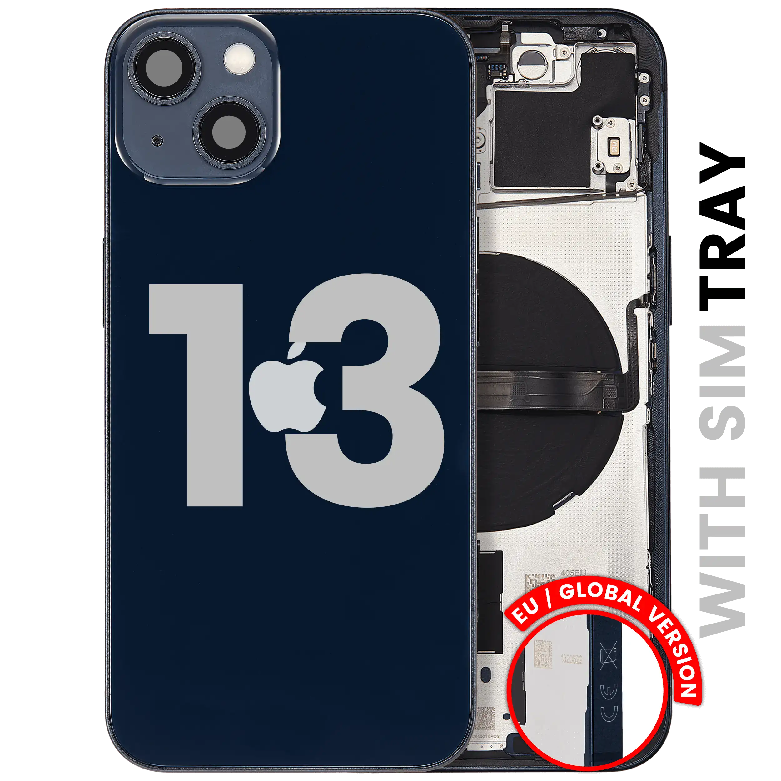 Châssis arrière avec petites pièces pour iPhone 13 (version UE / globale) (Original d'occasion · grade B)