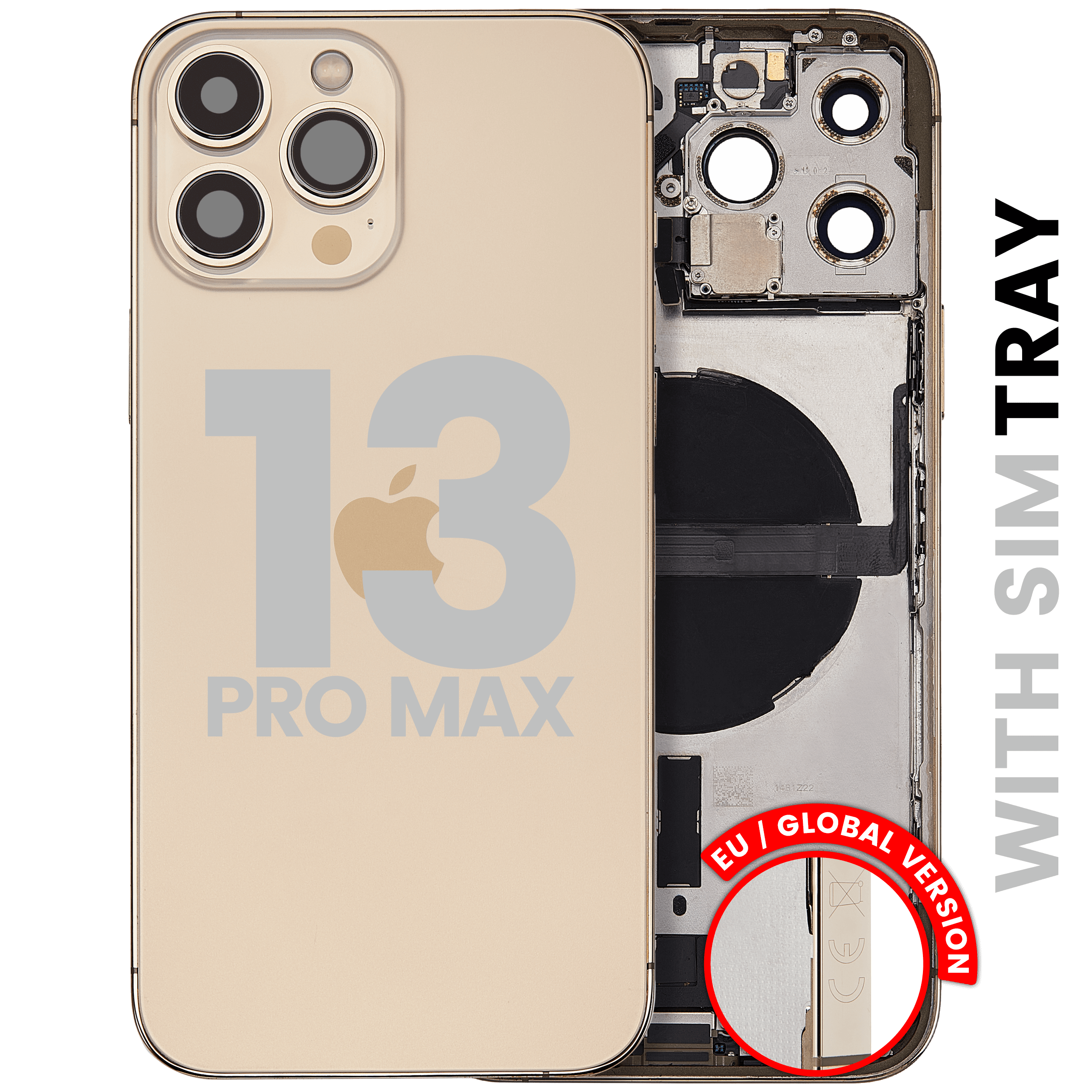 Rückgehäuse mit Ladebuchsen-Flexkabel und Kleinteilen für iPhone 13 Pro Max (EU- / Global-Version) (Original gebraucht · Zustand A)