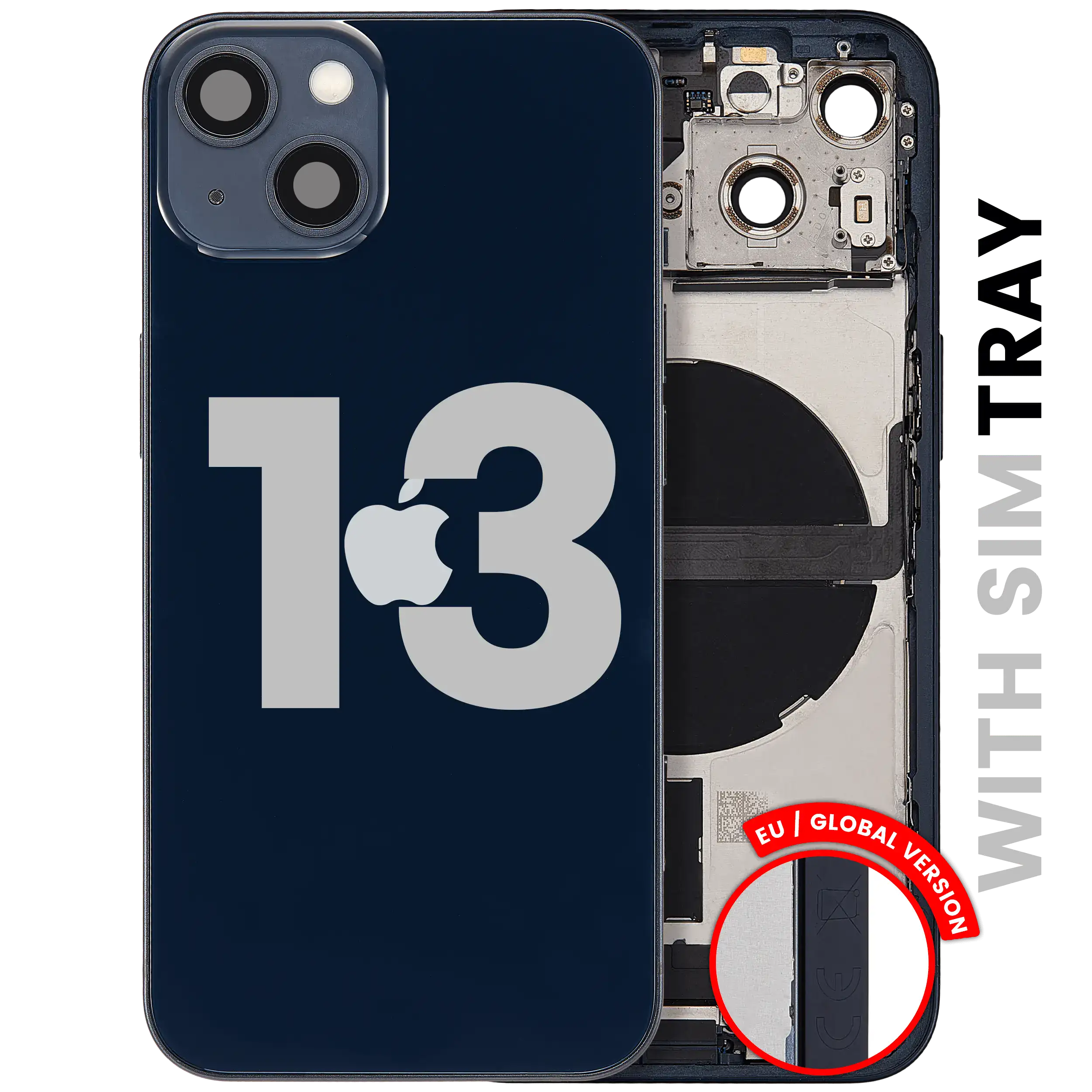 Rückgehäuse mit Ladebuchsen-Flexkabel und Kleinteilen für iPhone 13 (EU- / Global-Version) (Original gebraucht · Zustand A)