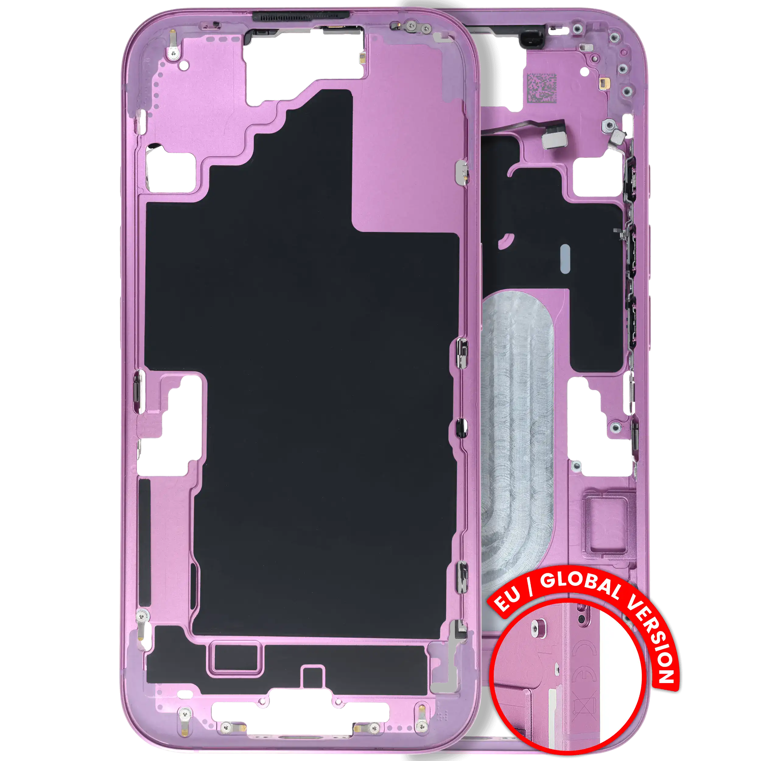 Châssis central avec petites pièces pour iPhone 16 (version UE / globale) (Original d'occasion · grade C)
