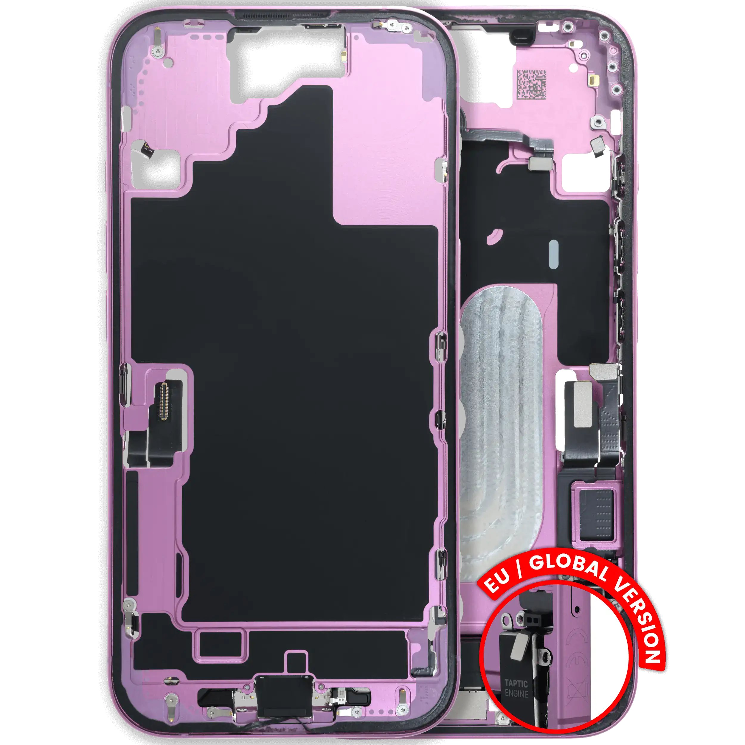 Châssis central avec nappe de charge et petites pièces pour iPhone 16 (version UE / globale) (Original d'occasion · grade C)