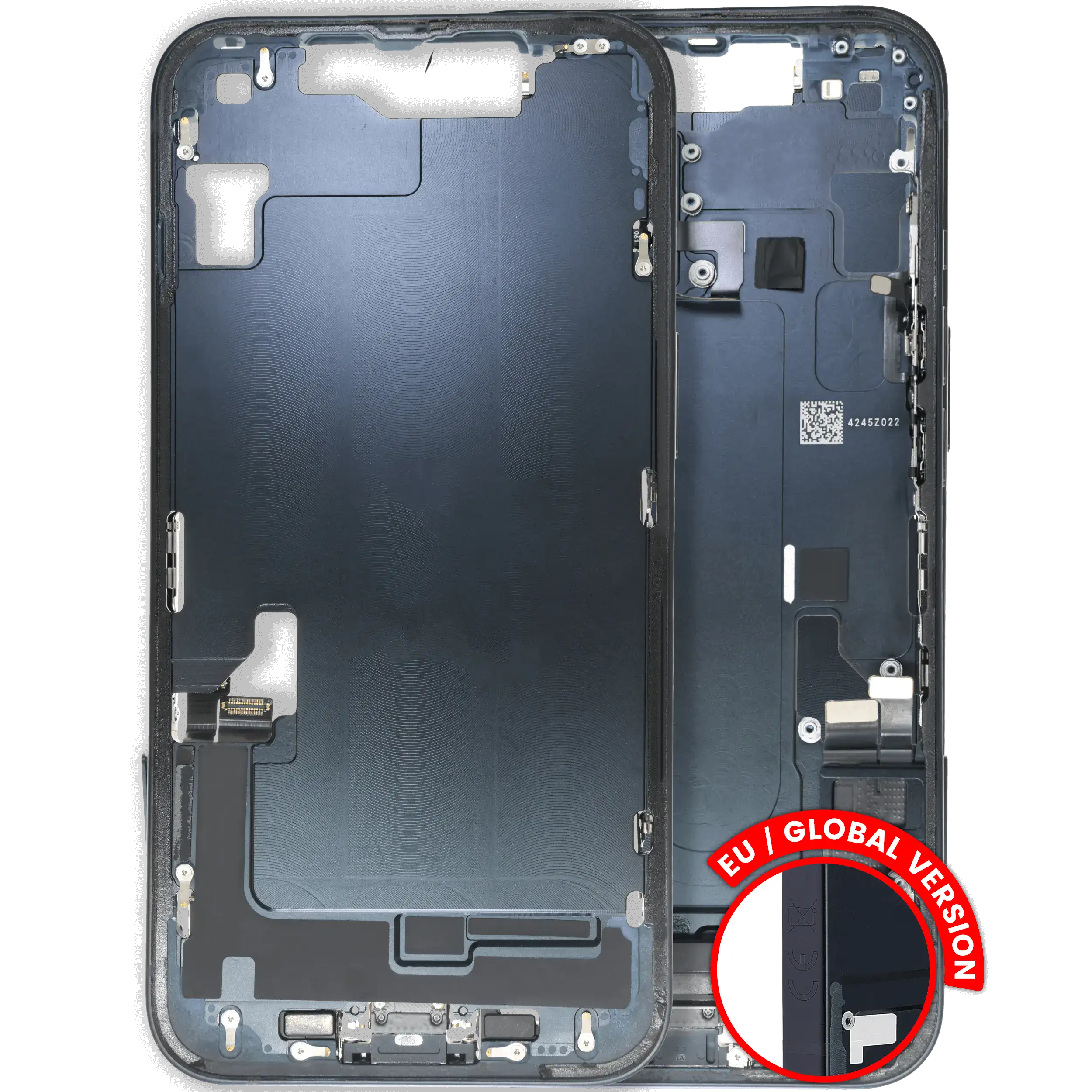 Mittelrahmen mit Ladebuchsen-Flexkabel und Kleinteilen für iPhone 14 (EU- / Global-Version) (Original gebraucht · Zustand C)
