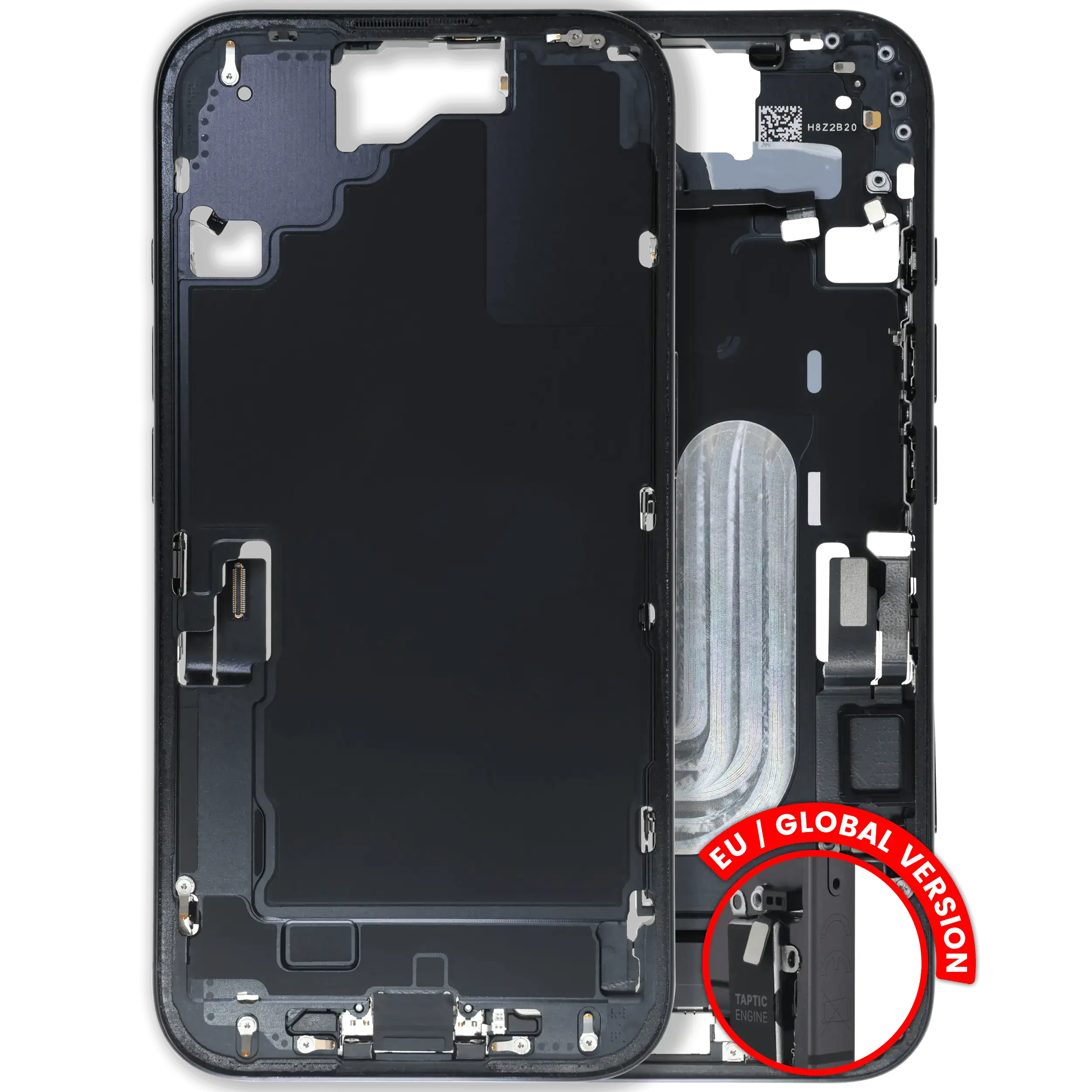 Châssis central avec nappe de charge et petites pièces pour iPhone 16 (version UE / globale) (Original d'occasion · grade B)