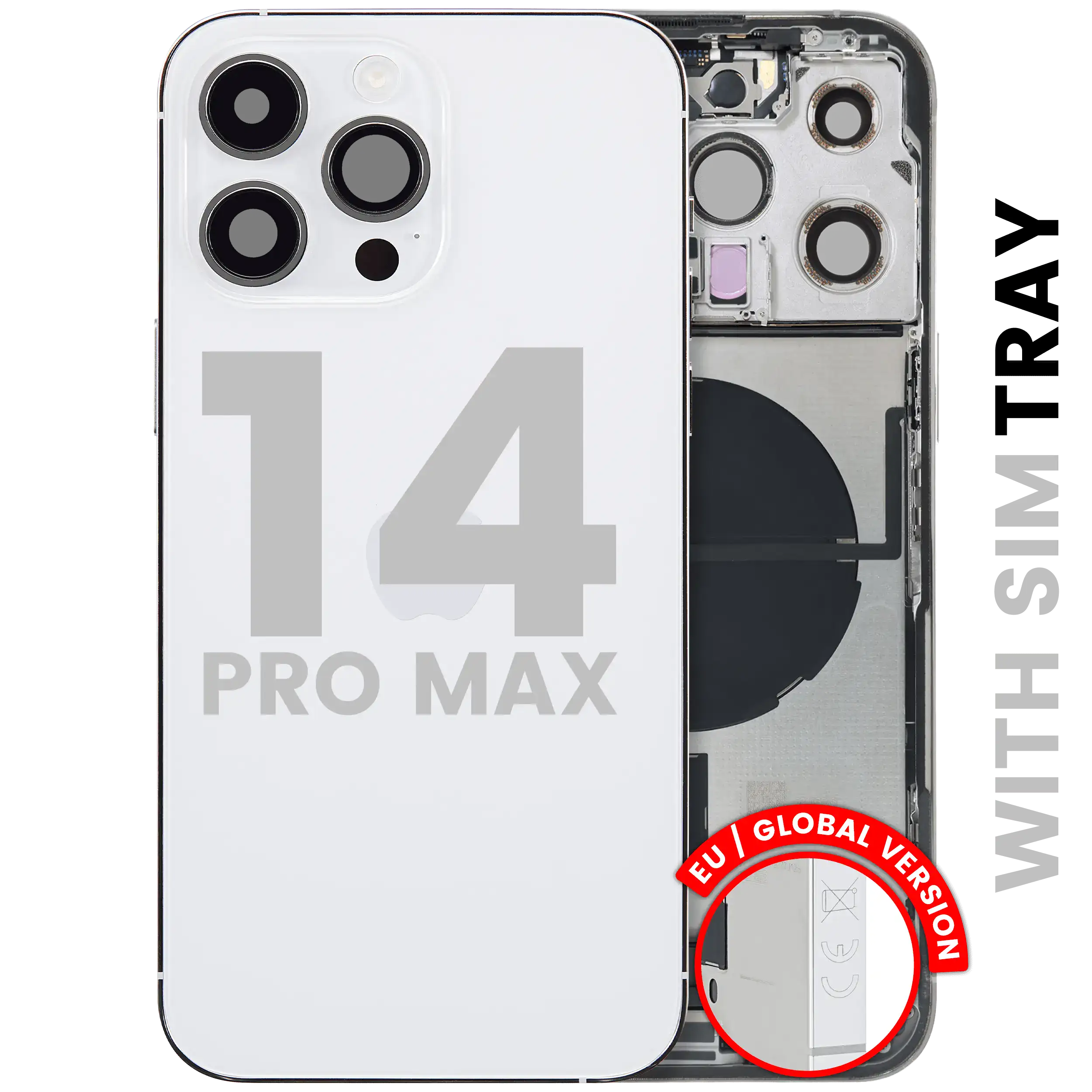 Rückgehäuse mit Ladebuchsen-Flexkabel und Kleinteilen für iPhone 14 Pro Max (EU- / Global-Version) (Original gebraucht · Zustand A)