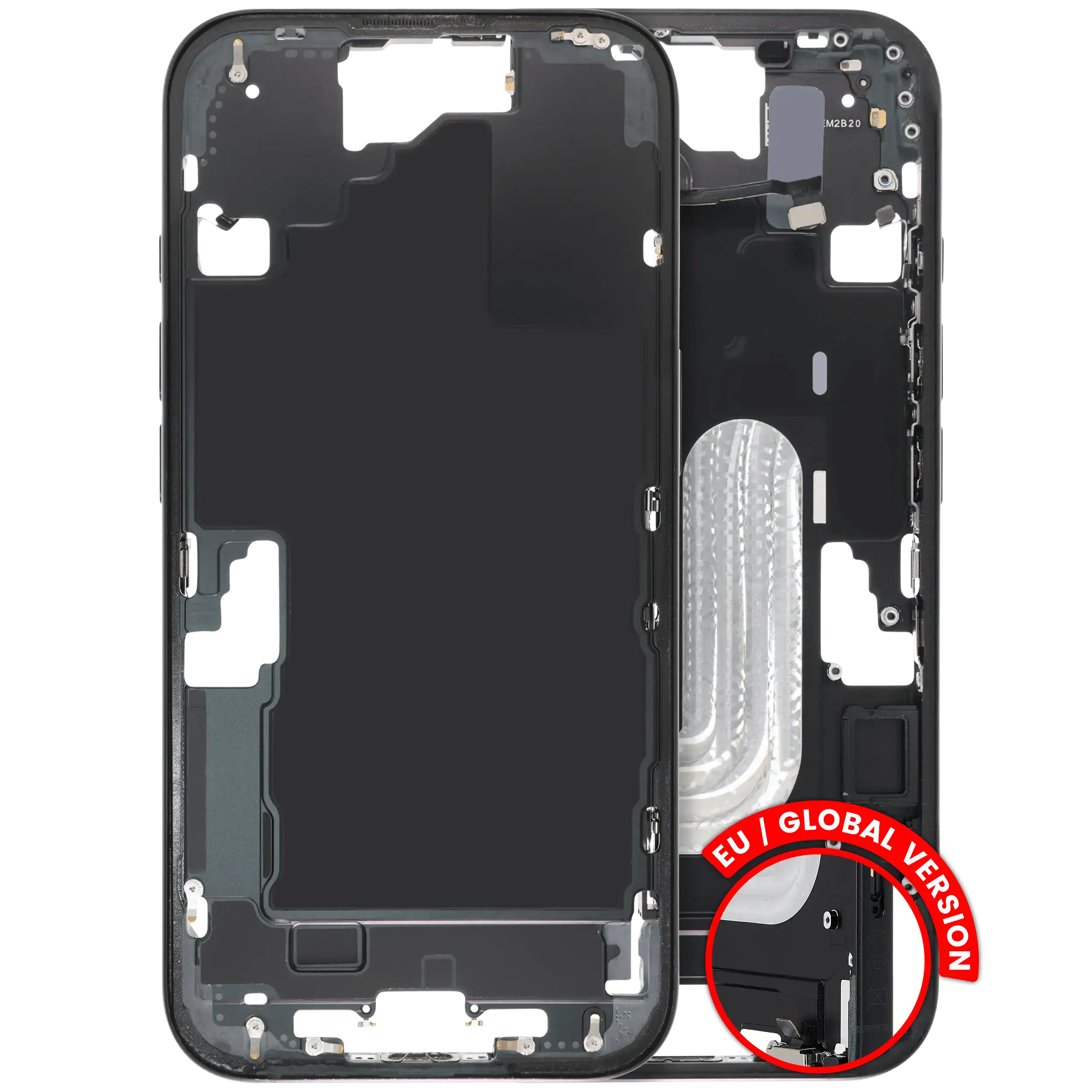 Mittelrahmen mit Kleinteilen für iPhone 16 (EU- / Global-Version) (Original gebraucht · Zustand B)