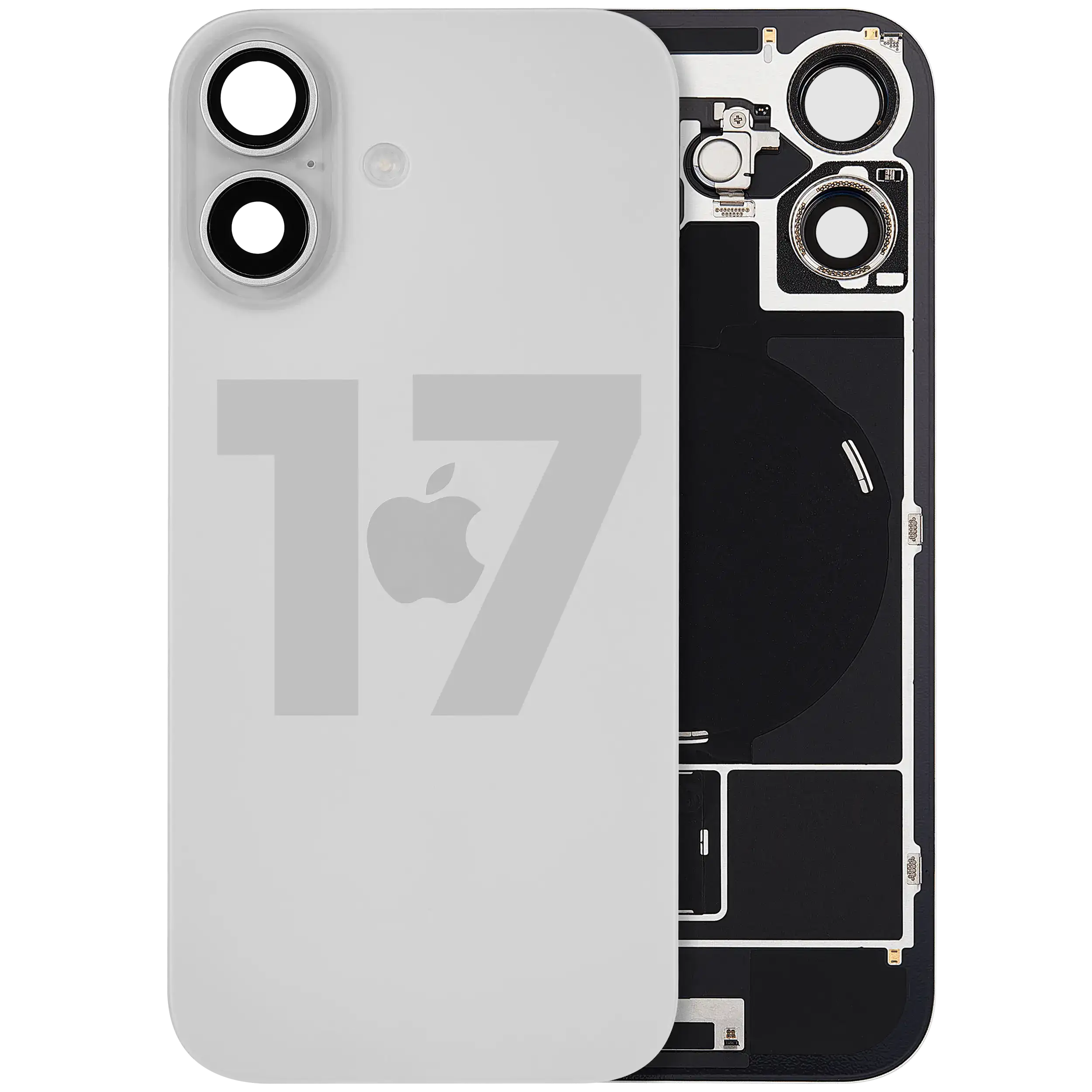 Vitre arrière avec aimant MagSafe, NFC et nappe du flash pour iPhone 17 (Original d'occasion · grade C)