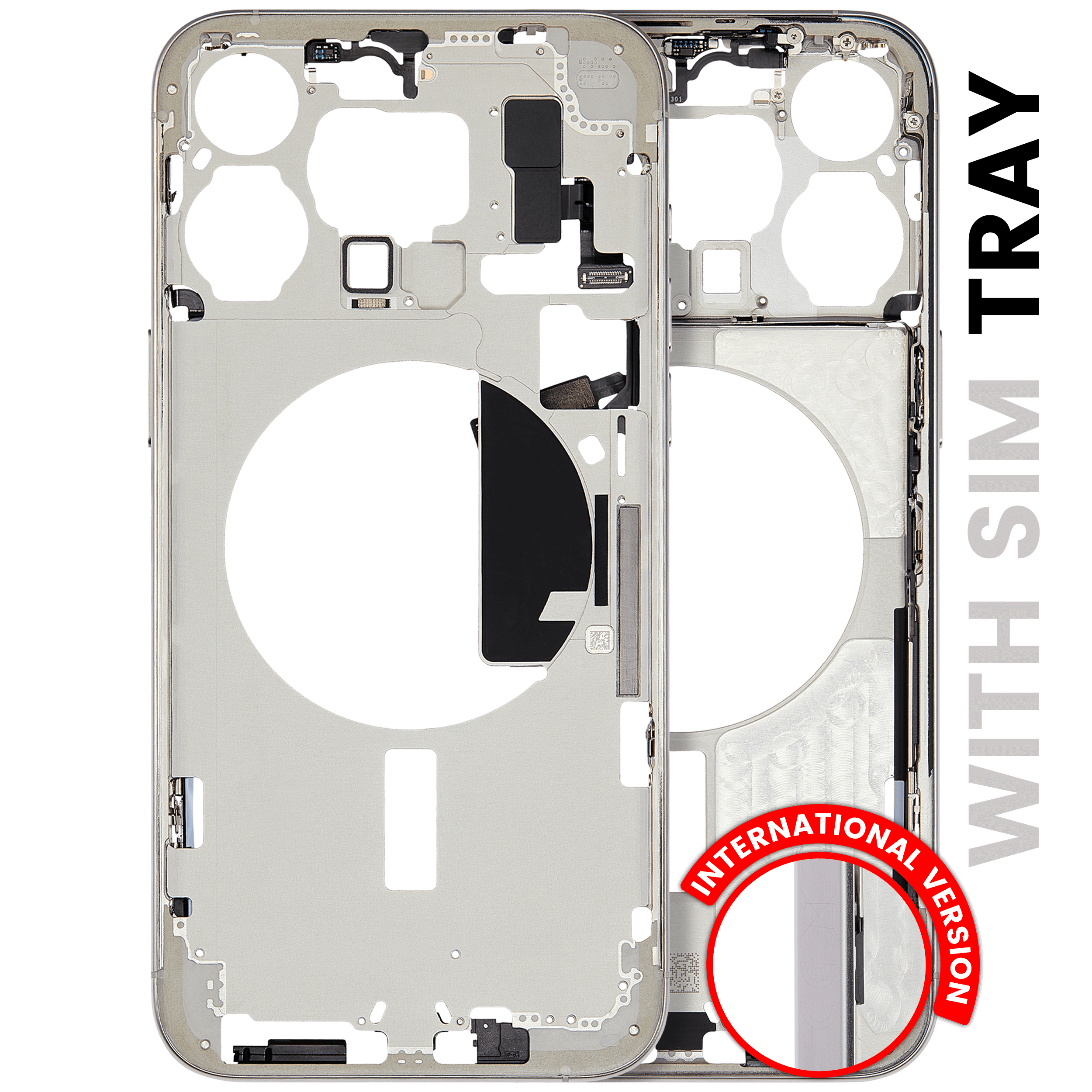 Châssis central avec petites pièces pour iPhone 15 Pro Max (version UE / globale) (Original d'occasion · grade A)
