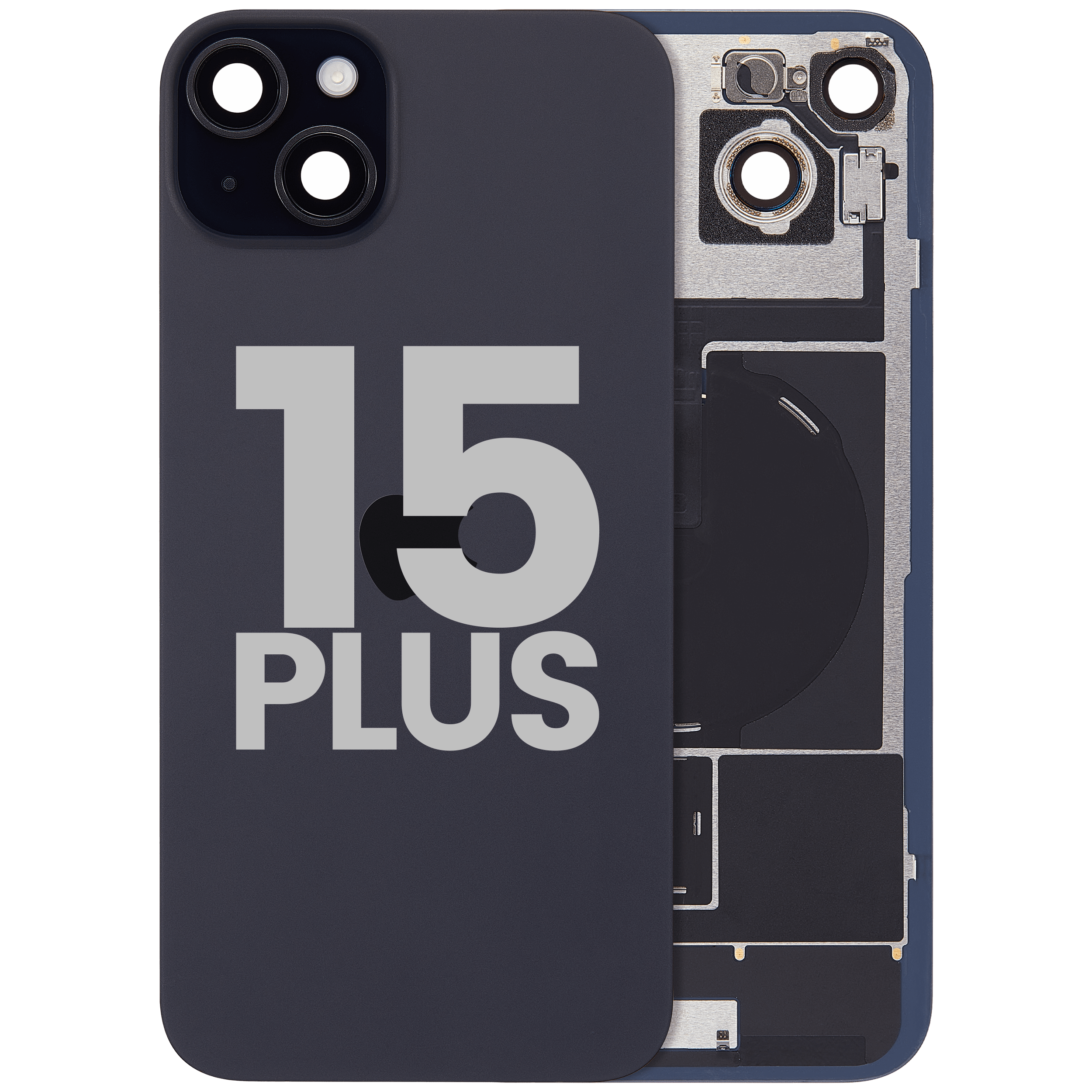 Vitre arrière avec aimant MagSafe, NFC et nappe du flash pour iPhone 15 Plus (Original d'occasion · grade B)