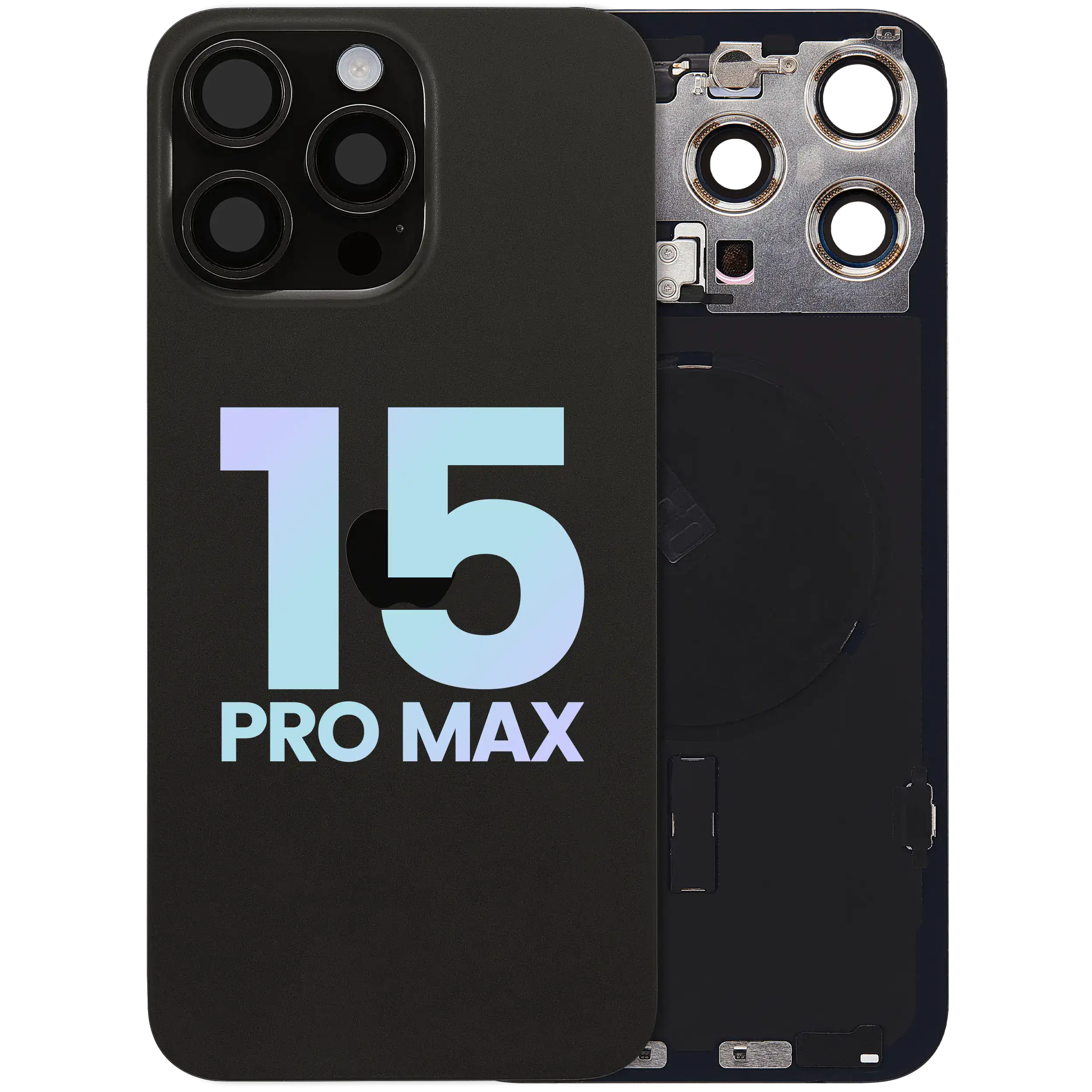 Vitre arrière avec aimant MagSafe, NFC et nappe du flash pour IPhone 15 Pro Max (Original Service Pack)