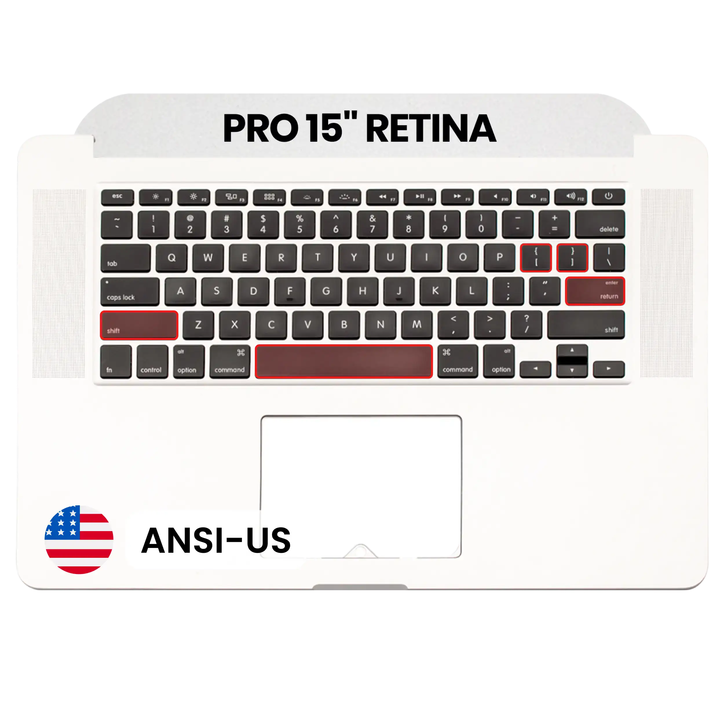 Top case con teclado (teclado ANSI EE. UU.) y micrófono para MacBook Pro 15" A1398 (2013-2014) (Original usada · grado A)