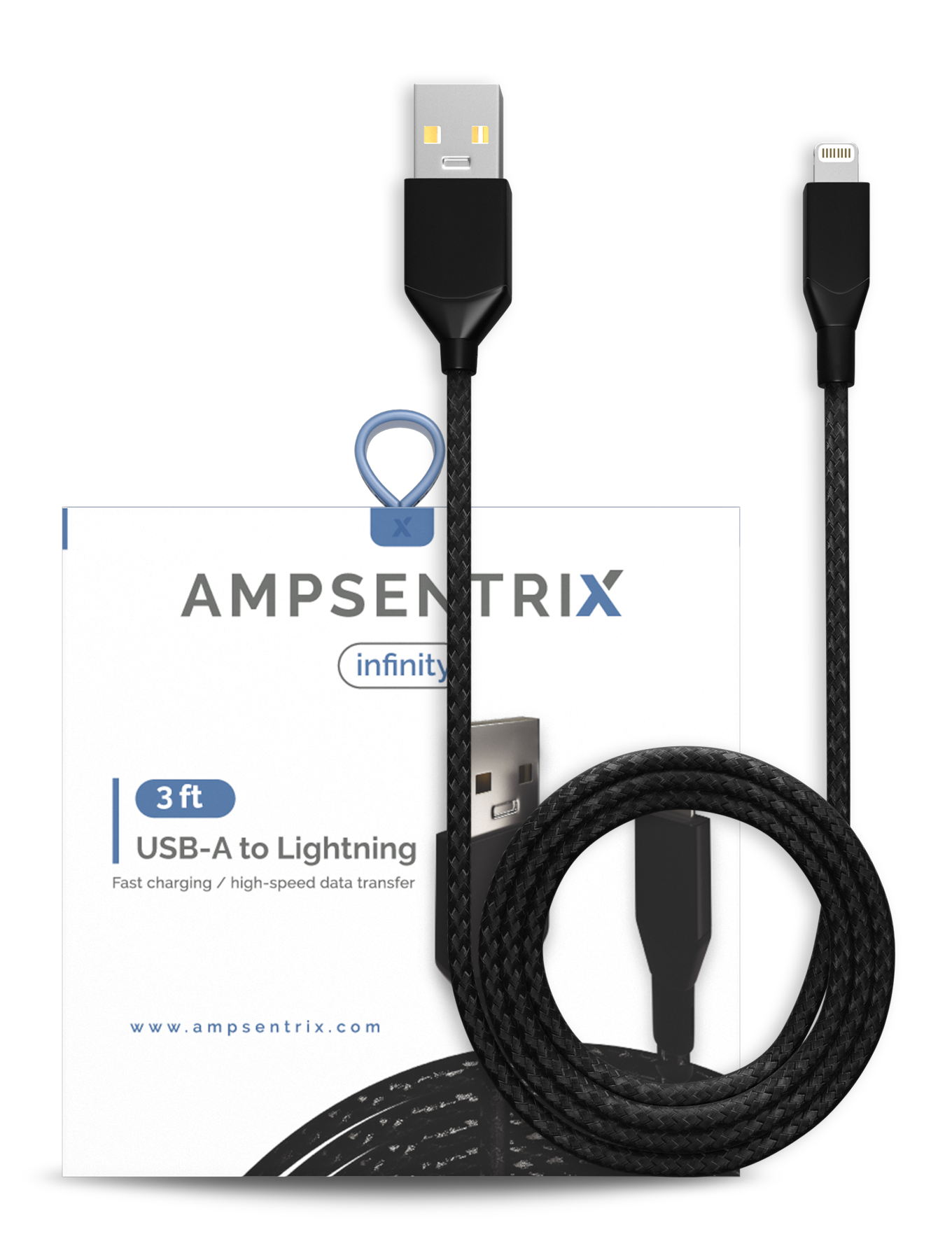 AmpSentrix Infinity USB-A to Lightning câble (1m / 3 ft)