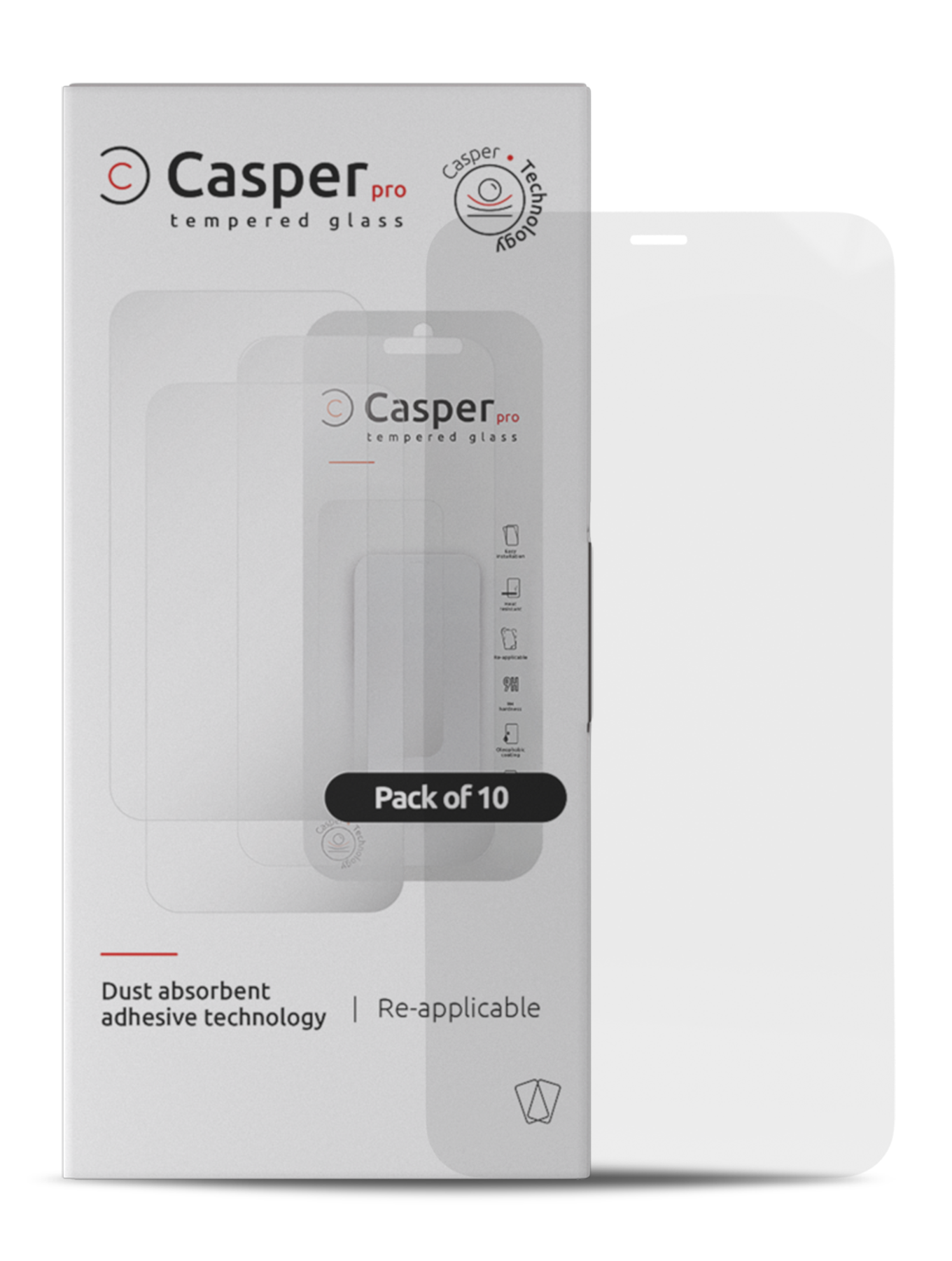 Casper Pro Panzerglas für iPhone 12 Mini (Case Friendly) (10er-Pack)