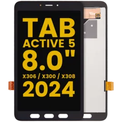 LCD Assembly Without Frame For Samsung Galaxy Tab Active 5 8.0" (X306 / X300 / X308) (2024) (Refurbished) (Black)