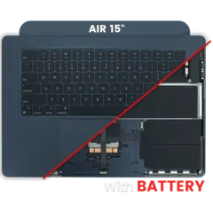 Top Case with Battery and Keyboard (ANSI US) For MacBook Air 15" A2941 (2023) (Used OEM Pull: Grade B) (Midnight)