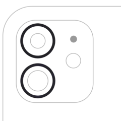 Aro embellecedor de la cámara trasera (solo) para iPhone 11 / 12 / 12 Mini (juego de 2)