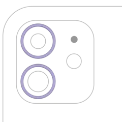 Aro embellecedor de la cámara trasera (solo) para iPhone 11 / 12 / 12 Mini (juego de 2)