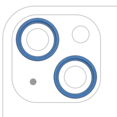 Aro embellecedor de la cámara trasera (solo) para iPhone 13 / 13 Mini (juego de 2) (Azul) (pack de 10)