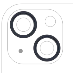 Aro embellecedor de la cámara trasera (solo) para iPhone 13 / 13 Mini (juego de 2) (Medianoche) (pack de 10)