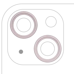 Aro embellecedor de la cámara trasera (solo) para iPhone 13 / 13 Mini (juego de 2) (Rosa) (pack de 10)