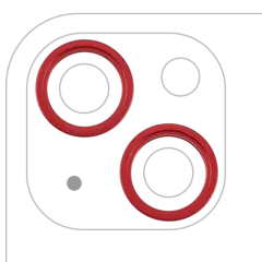Aro embellecedor de la cámara trasera (solo) para iPhone 13 / 13 Mini (juego de 2) (Rojo) (pack de 10)