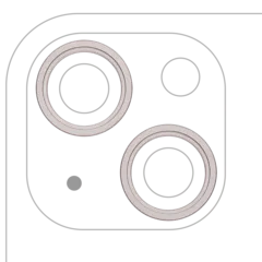 Aro embellecedor de la cámara trasera (solo) para iPhone 13 / 13 Mini (juego de 2) (Blanco estrella) (pack de 10)