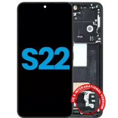LCD Assembly With Frame (Without FingerPrint Sensor) For Samsung Galaxy S22 5G (Aftermarket: Incell) (Phantom Black)